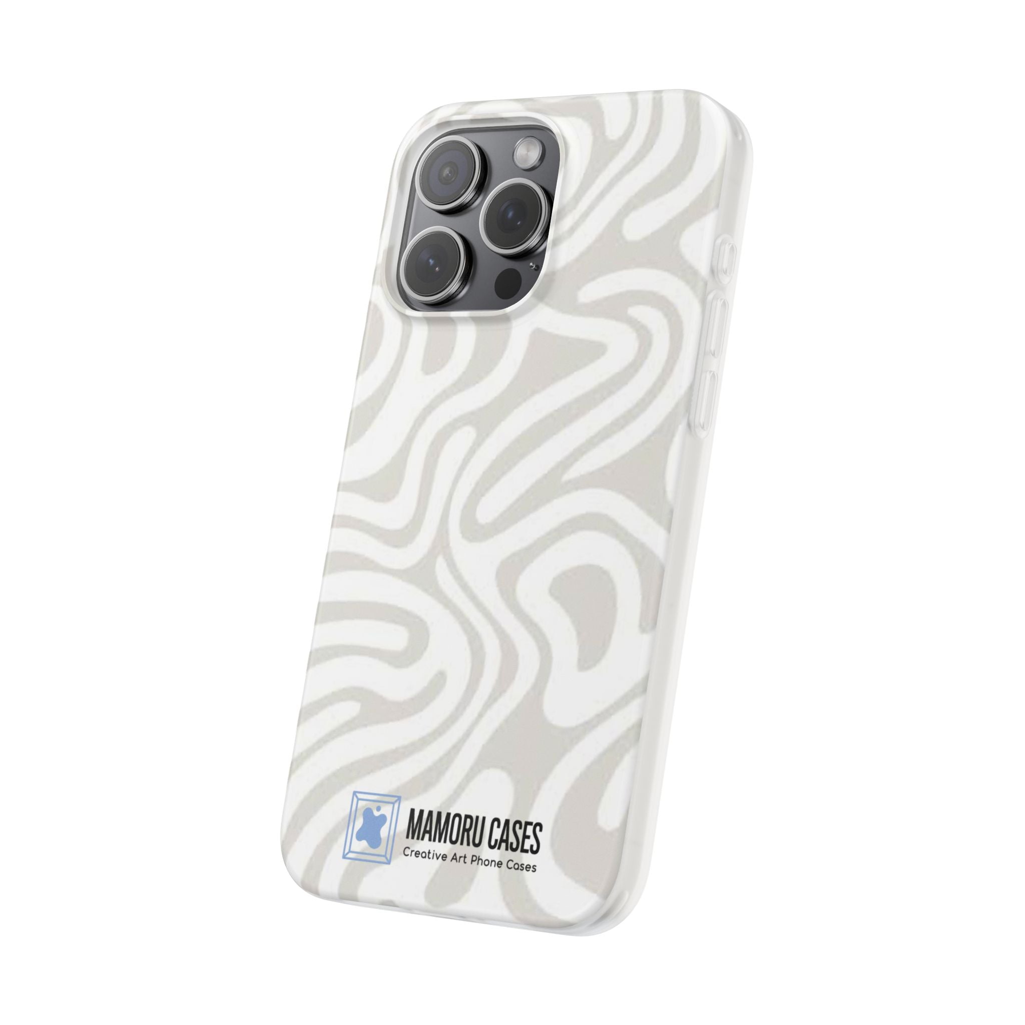 Abstract Neutral Swirl Phone Case — Flexible Protective Cover