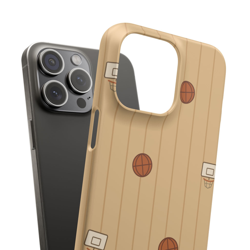 Basketball Court Phone Case — Slim Protective Snap Case with Hoops Pattern