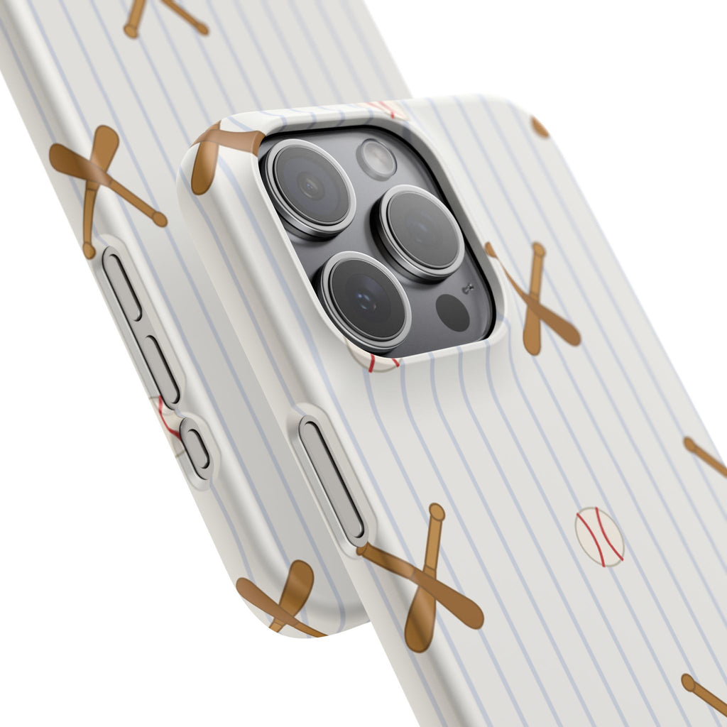 Baseball Pattern Phone Case — Bat & Ball Snap Case