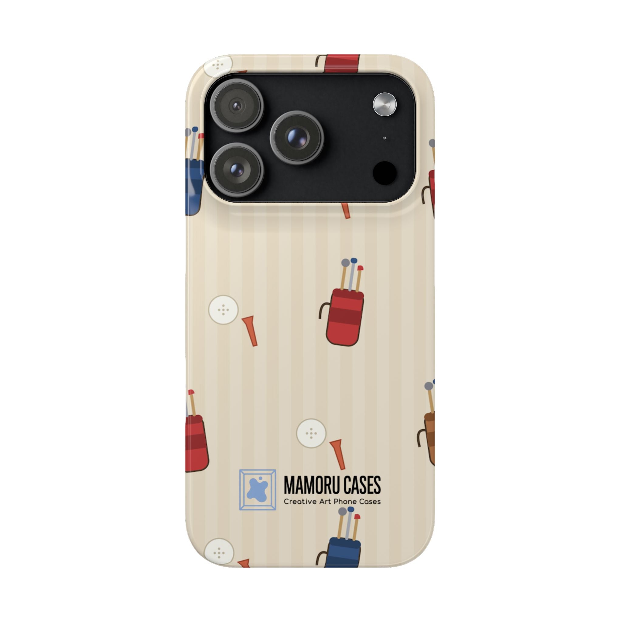 Golf Pattern Phone Case — Retro Golf Bag & Tee iPhone Case