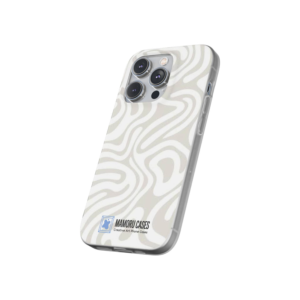 Abstract Neutral Swirl Phone Case — Flexible Protective Cover