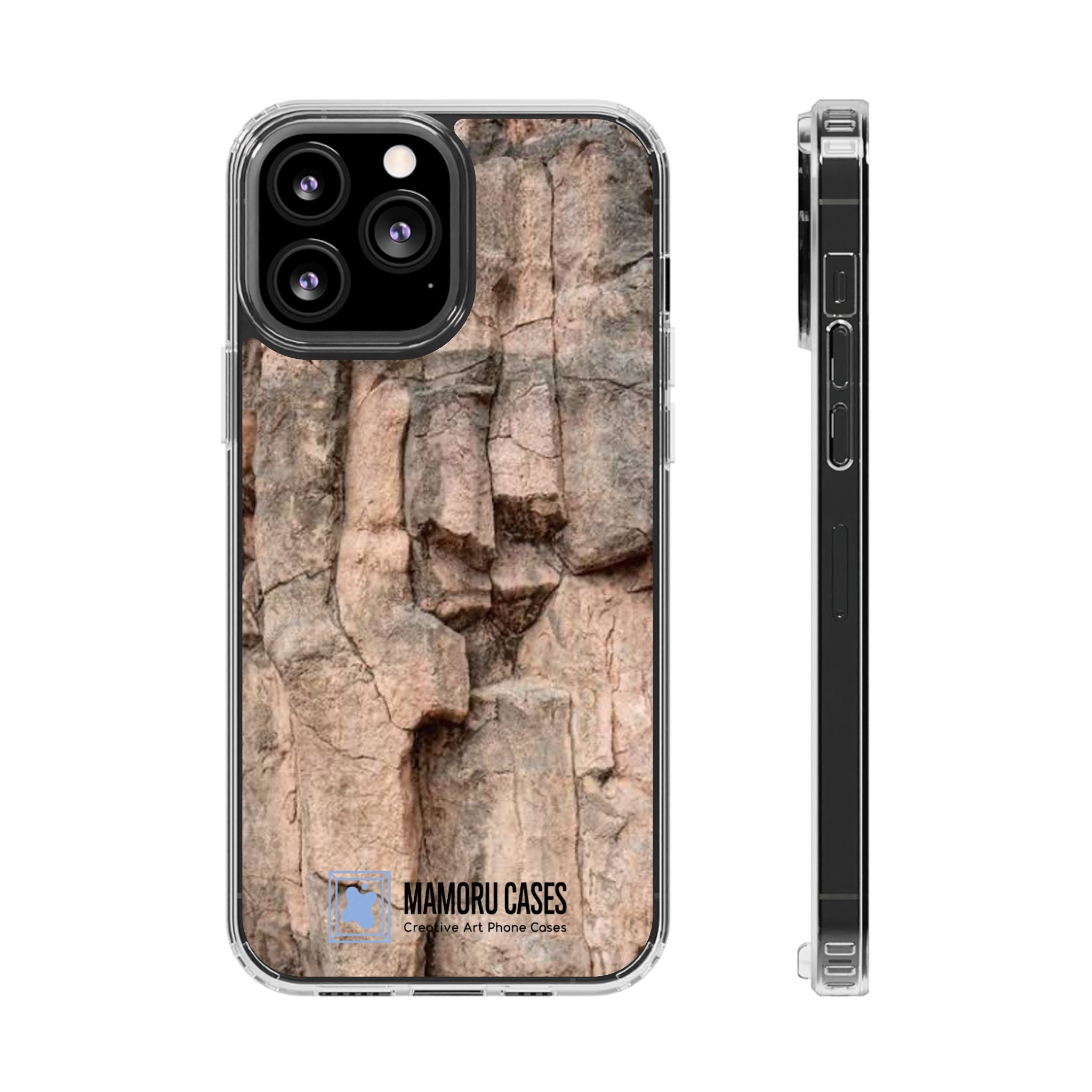 Phone Case — Clear Impact-Resistant Bark Texture Magnetic Cover