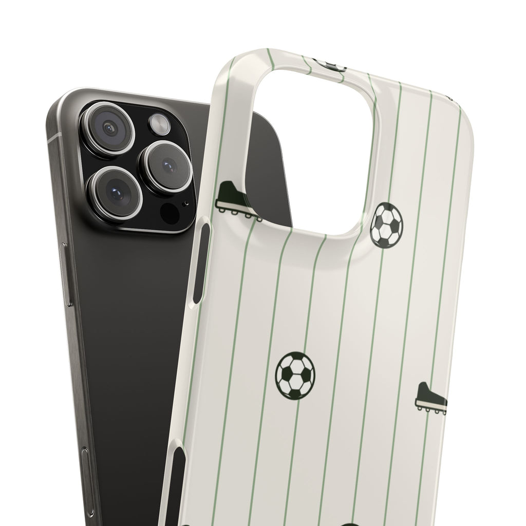 Soccer Pattern Snap Phone Case - Athletic Ball & Cleat Design