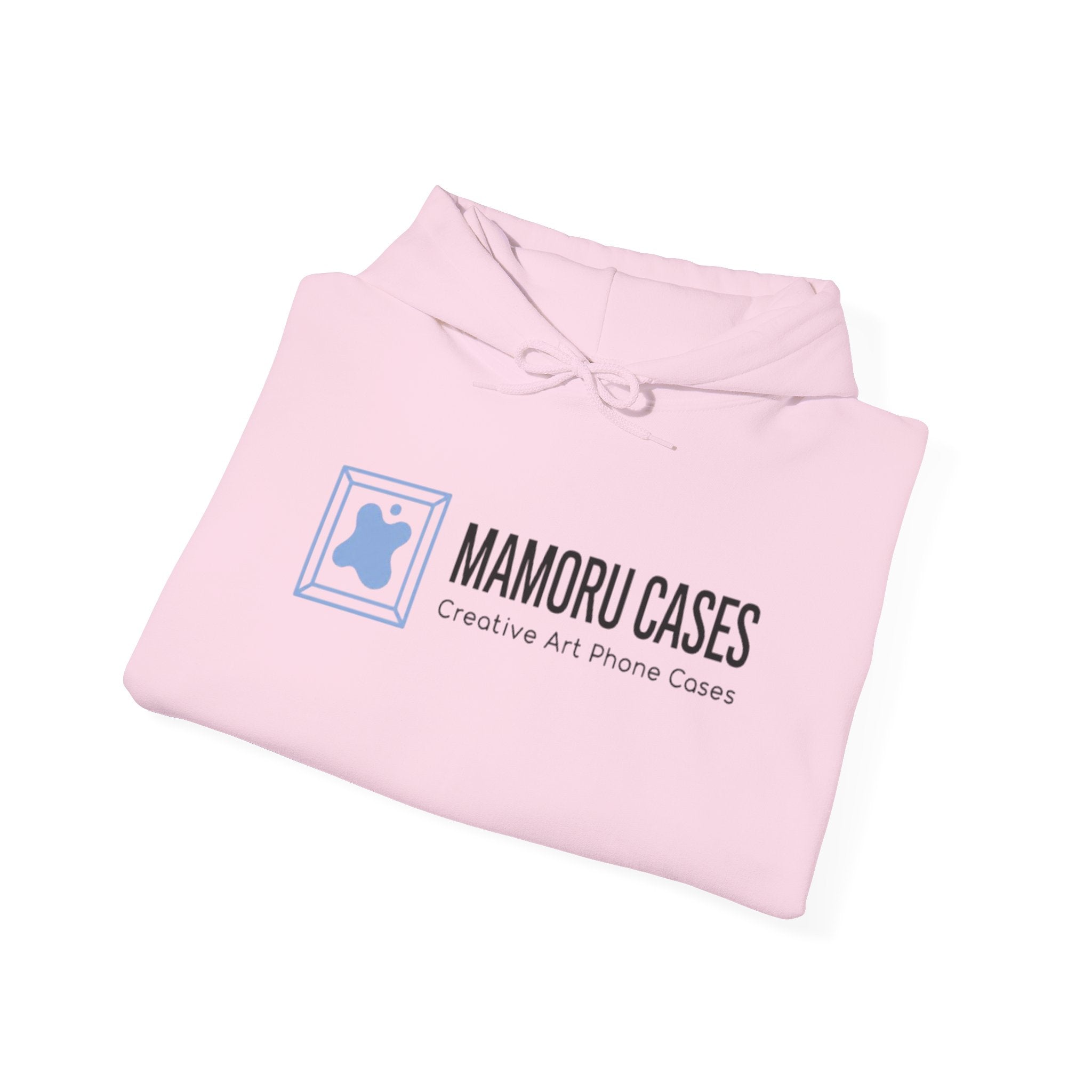 Mamoru Cases Logo Hoodie – Minimalist White Graphic Sweatshirt