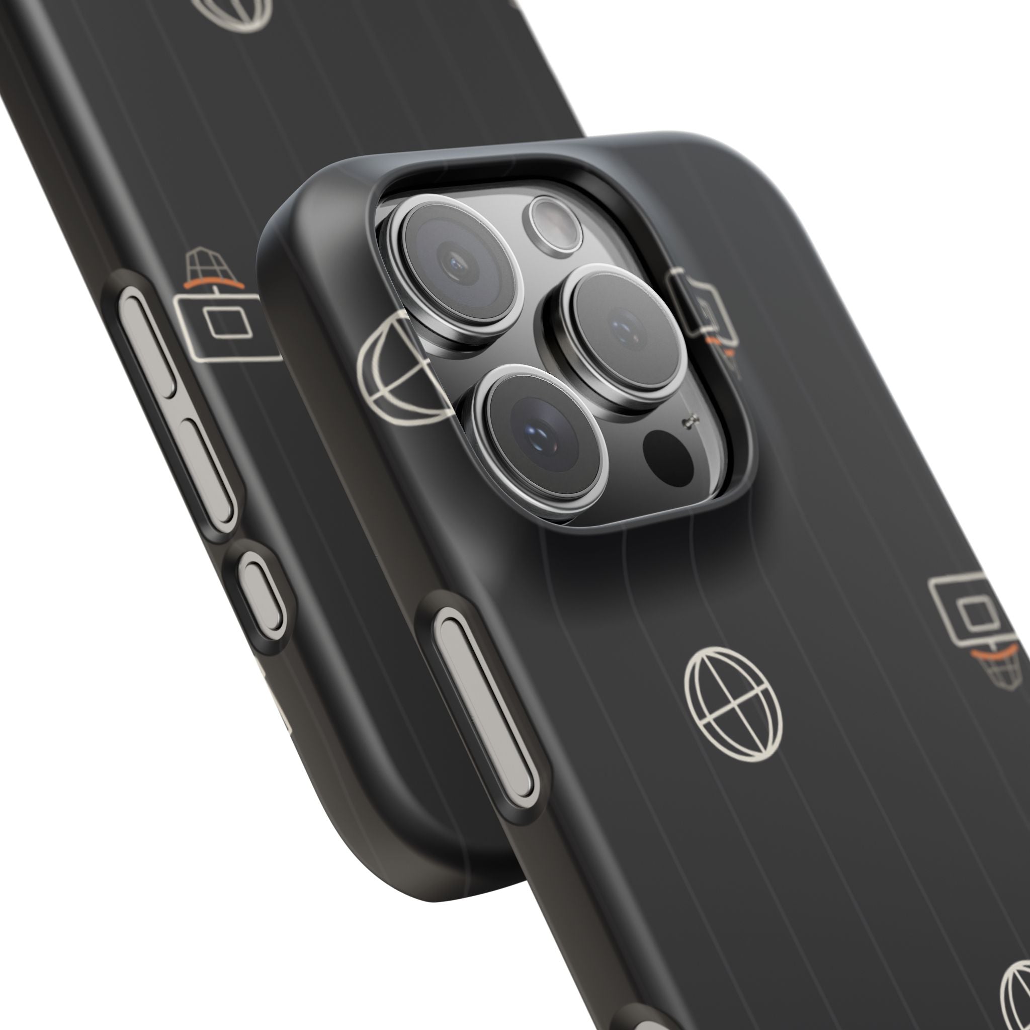 Snap Case — Black Minimalist Basketball & Street Icons Phone Case