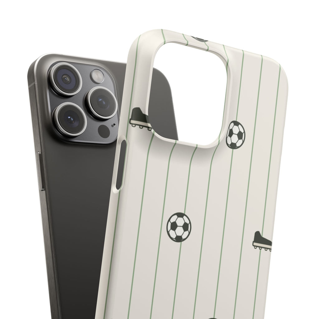 Soccer Pattern Snap Phone Case - Athletic Ball & Cleat Design