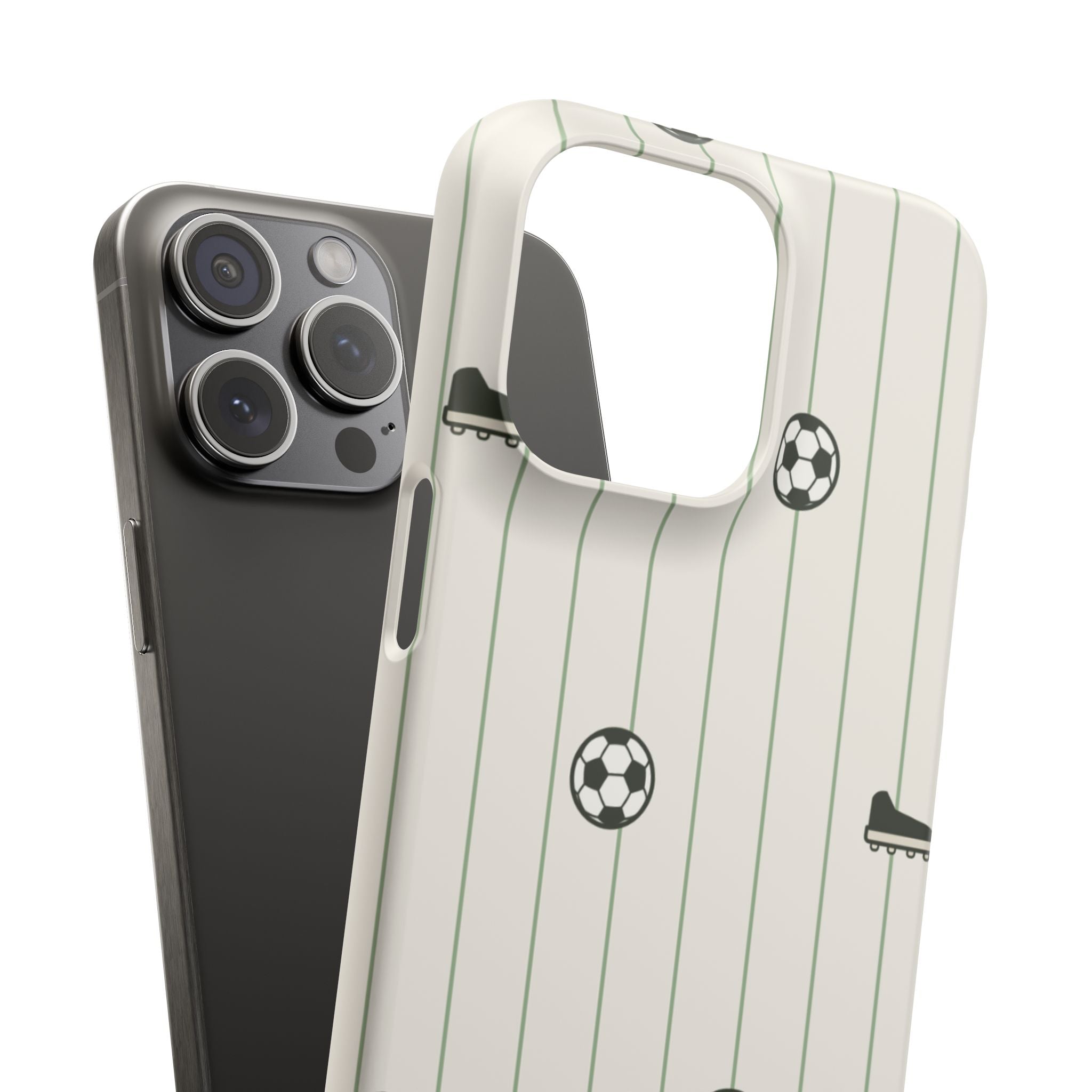 Soccer Pattern Snap Phone Case - Athletic Ball & Cleat Design