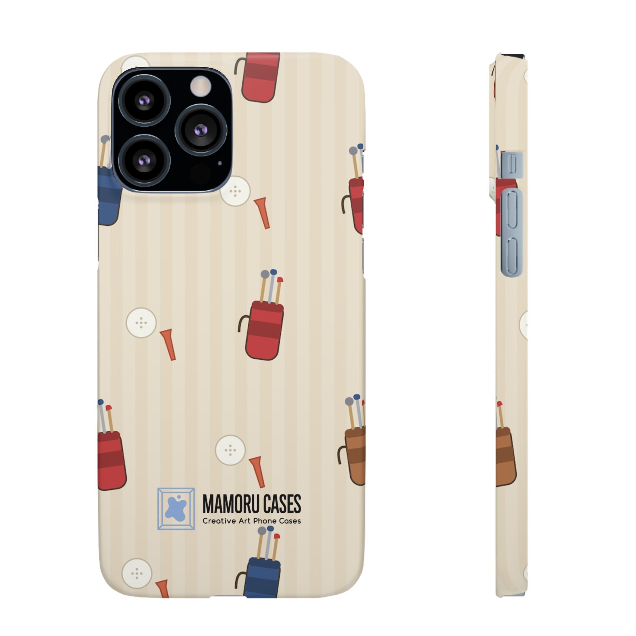 Golf Pattern Phone Case — Retro Golf Bag & Tee iPhone Case