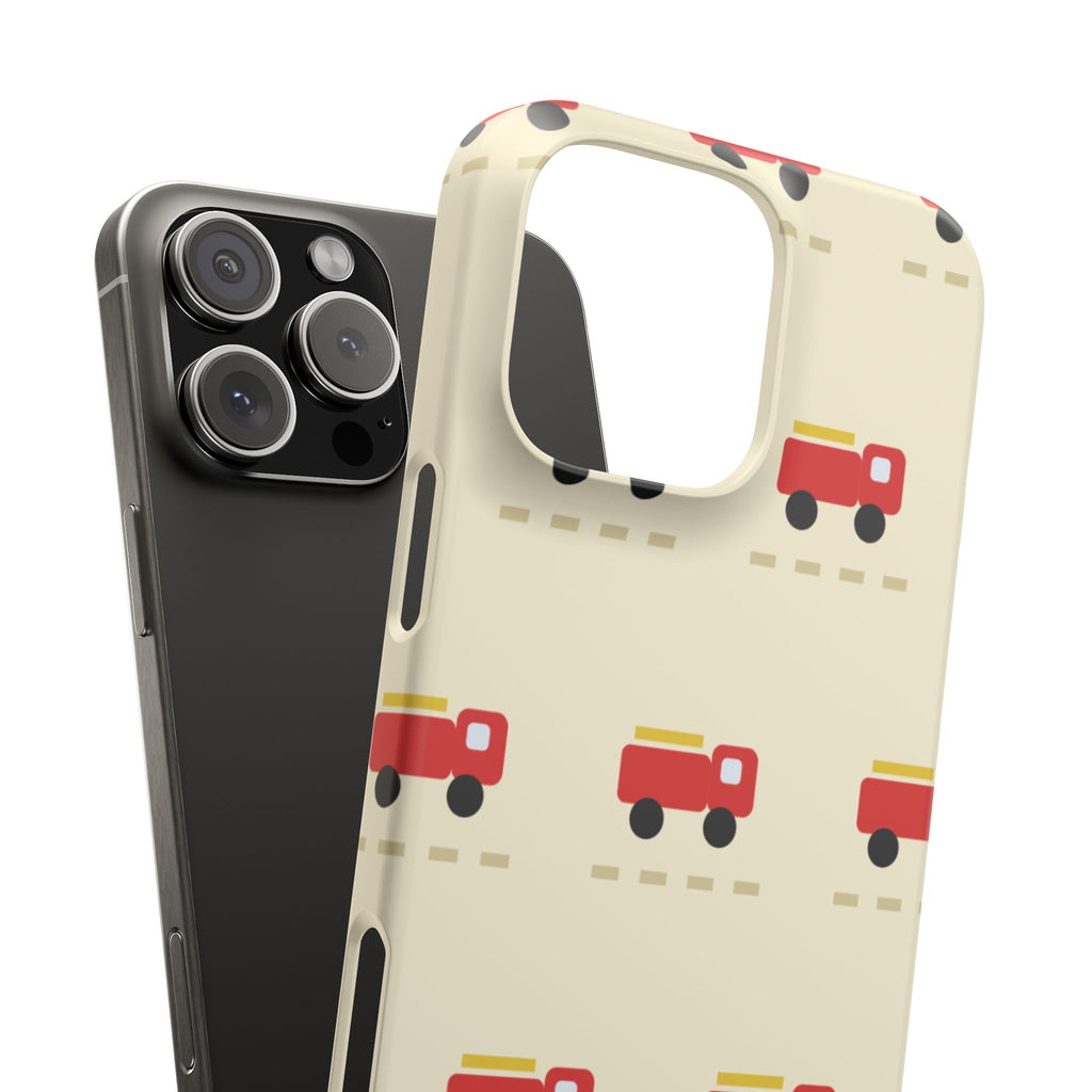 Fire Truck Pattern Phone Case — Cute Retro Kids iPhone Cover