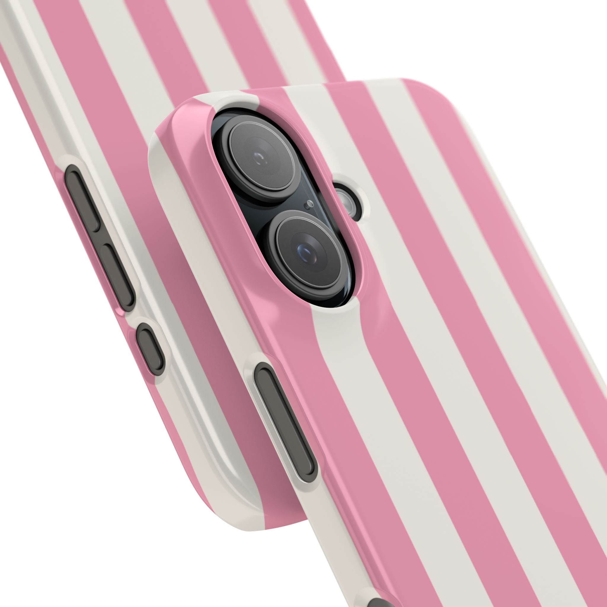 Pink & White Stripe Snap Phone Case — Cute Striped iPhone Cover