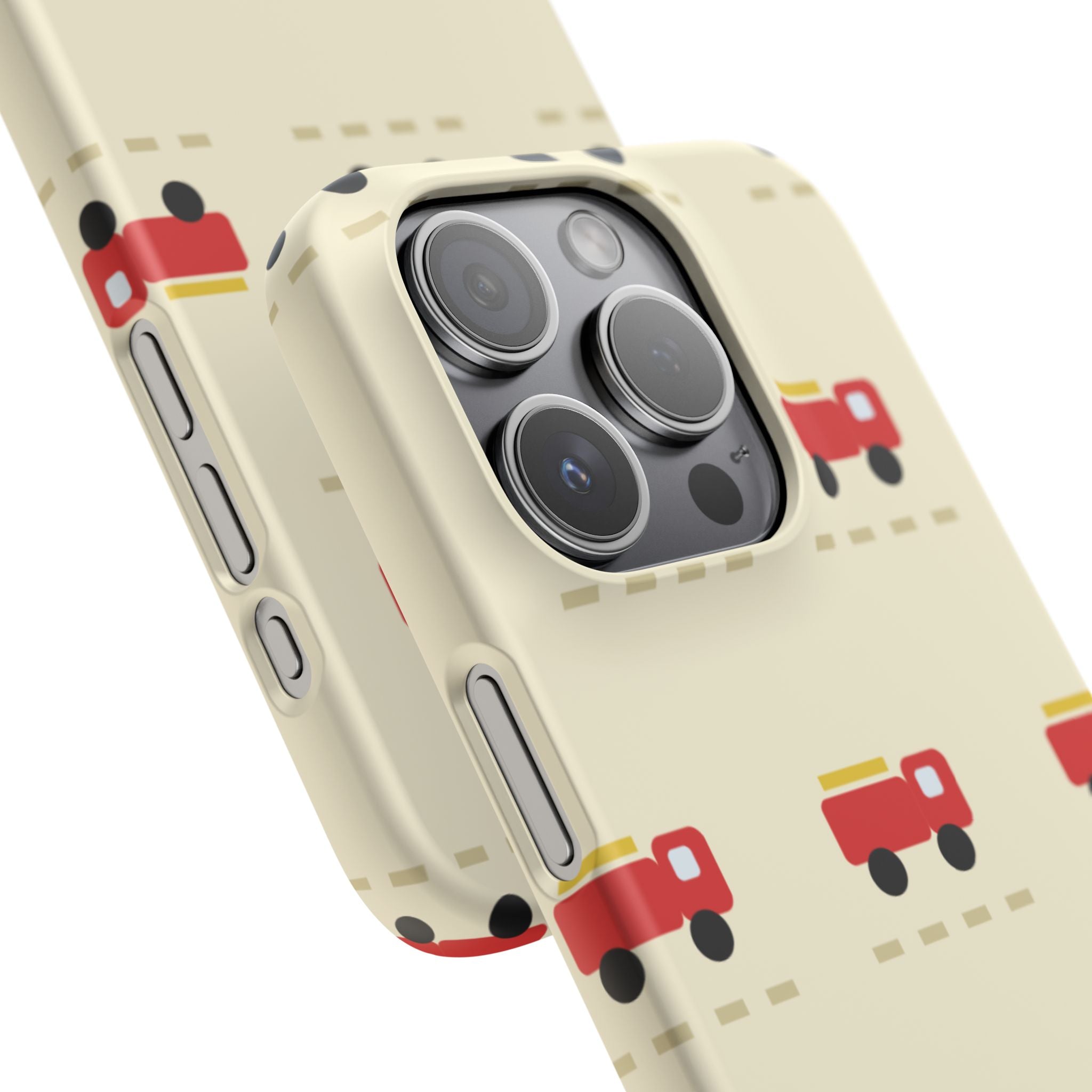 Fire Truck Pattern Phone Case — Cute Retro Kids iPhone Cover