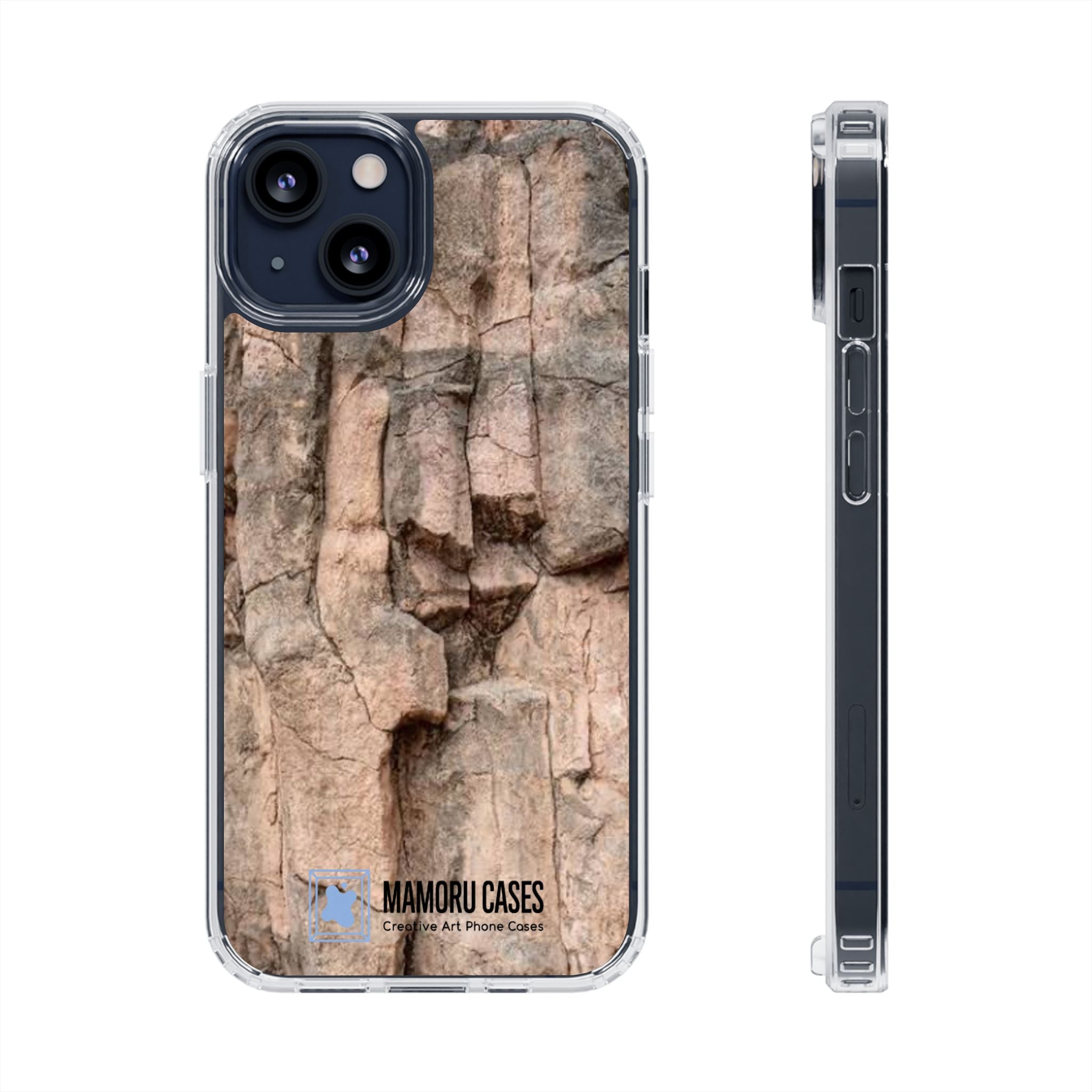 Phone Case — Clear Impact-Resistant Bark Texture Magnetic Cover
