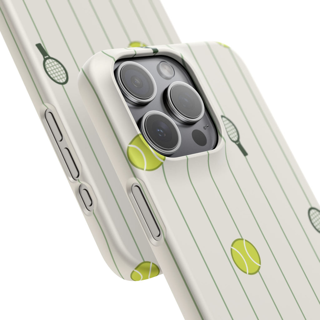 Tennis Pattern Phone Case — Rackets & Tennis Balls Protective Snap Case