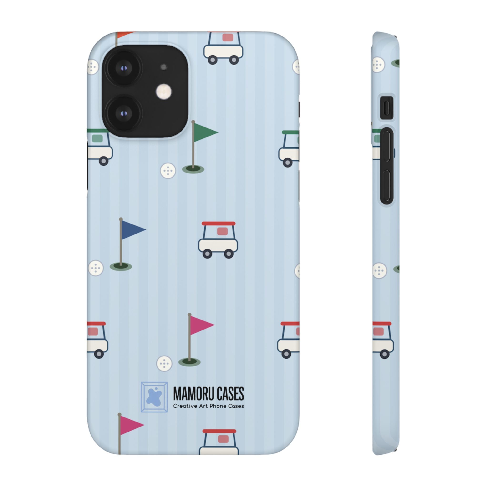Golf Cart Pattern Phone Case – Cute Blue Golf Course Snap Case