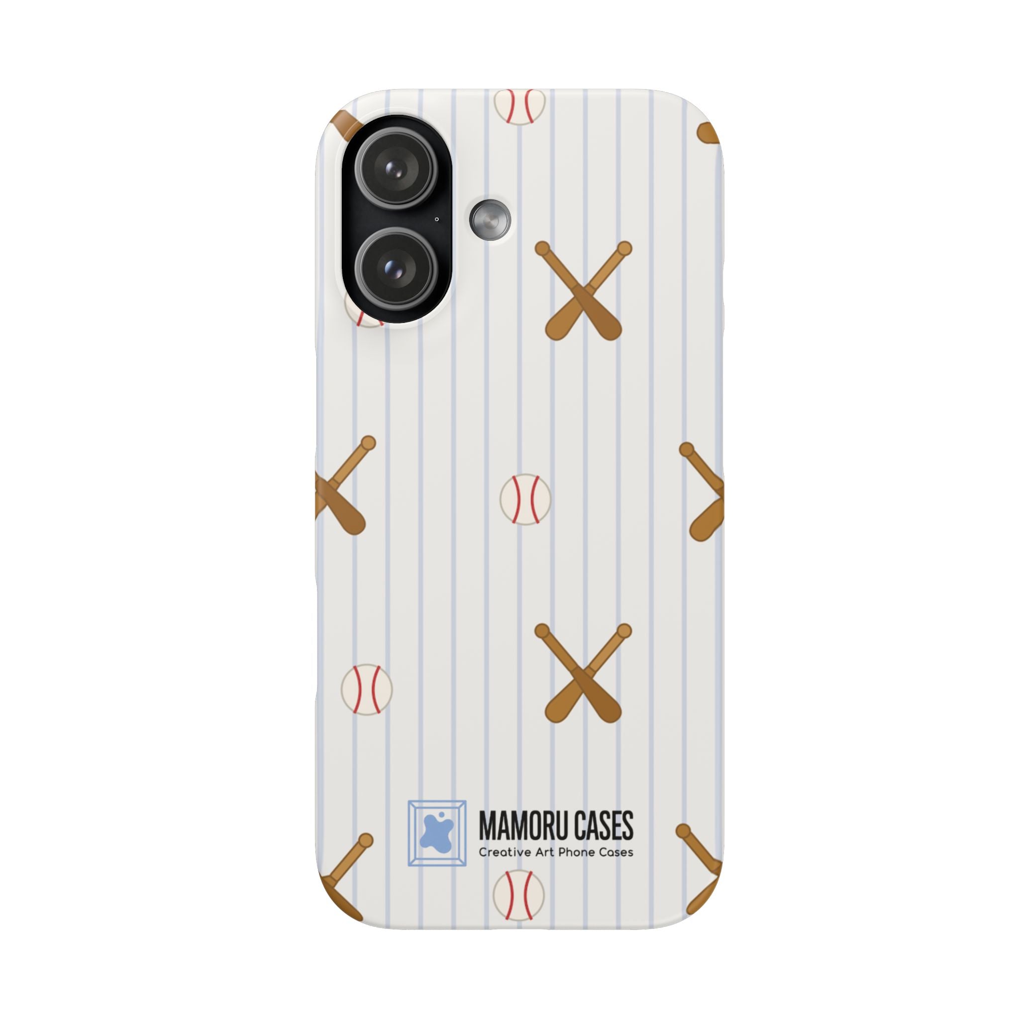 Baseball Pattern Phone Case — Bat & Ball Snap Case