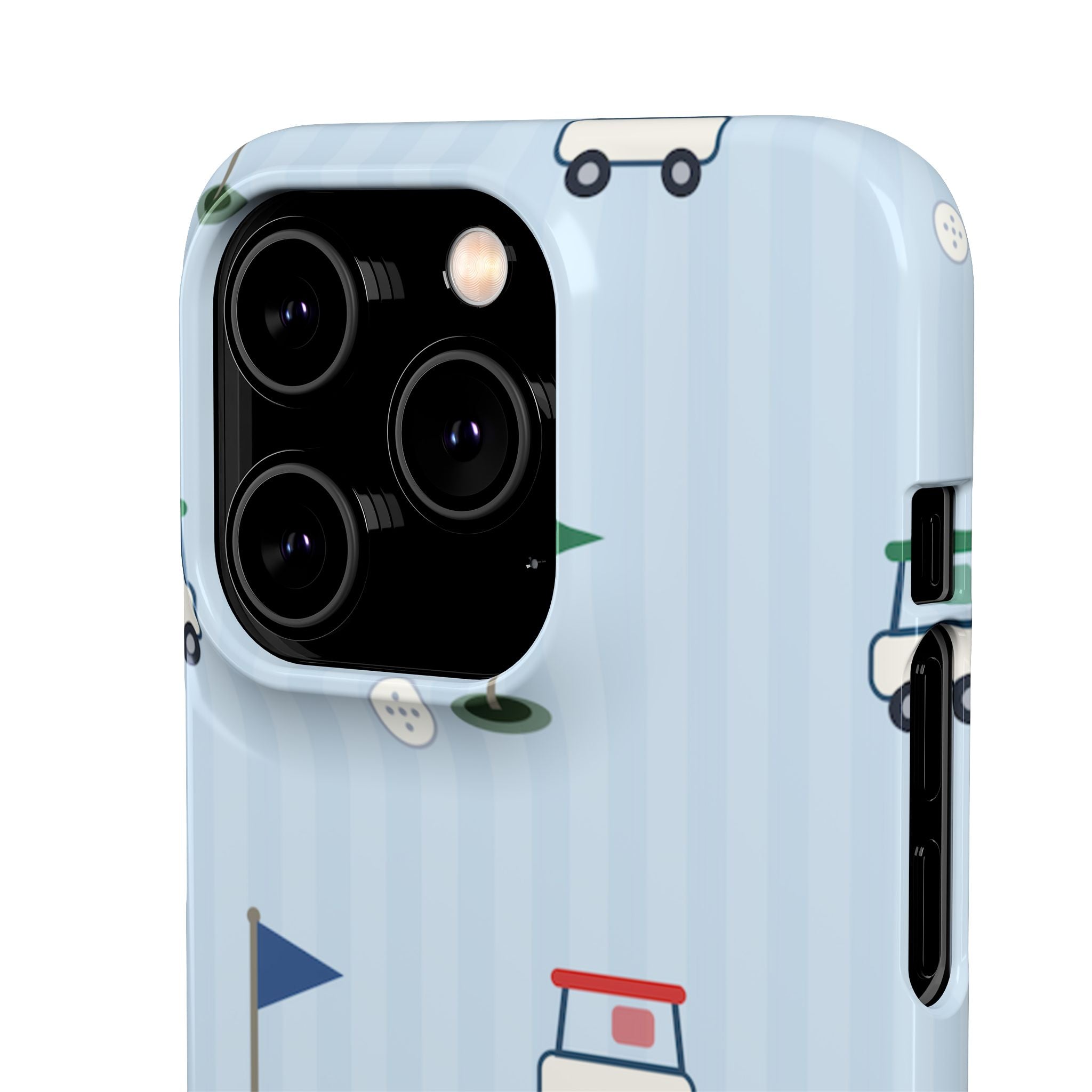 Golf Cart Pattern Phone Case – Cute Blue Golf Course Snap Case