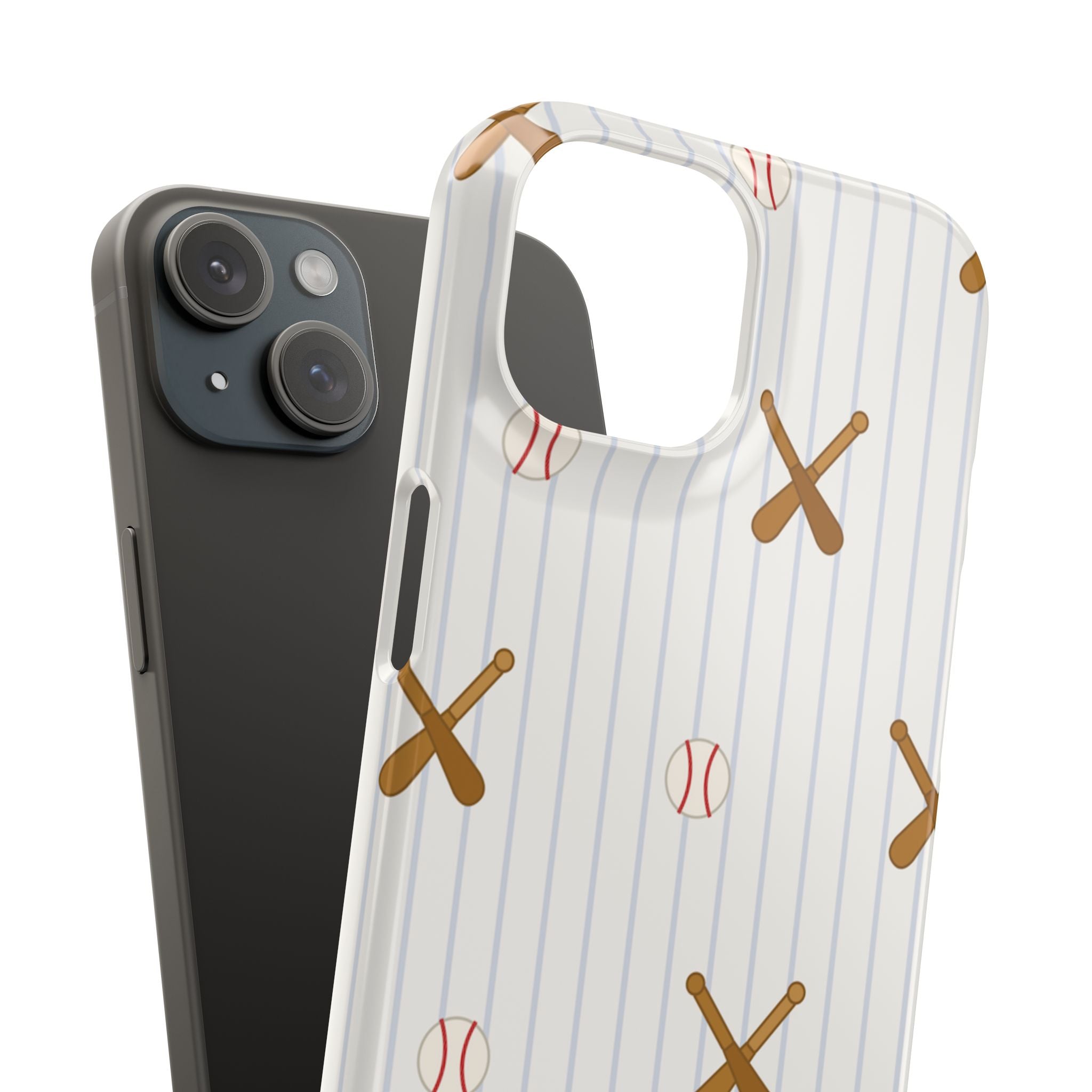Baseball Pattern Phone Case — Bat & Ball Snap Case