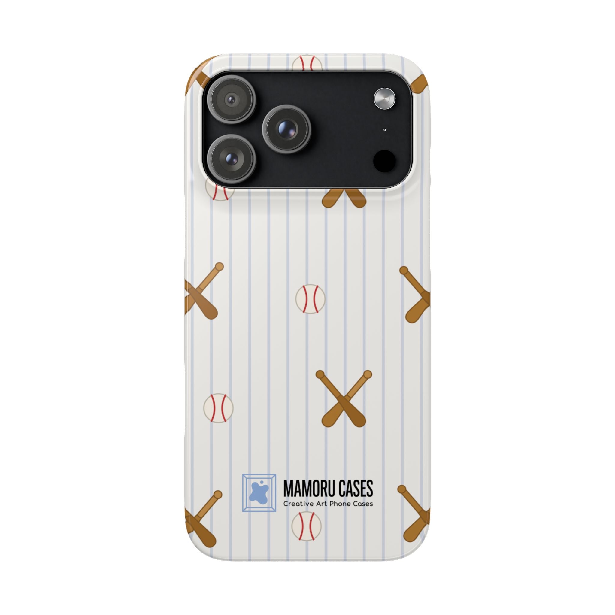 Baseball Pattern Phone Case — Bat & Ball Snap Case