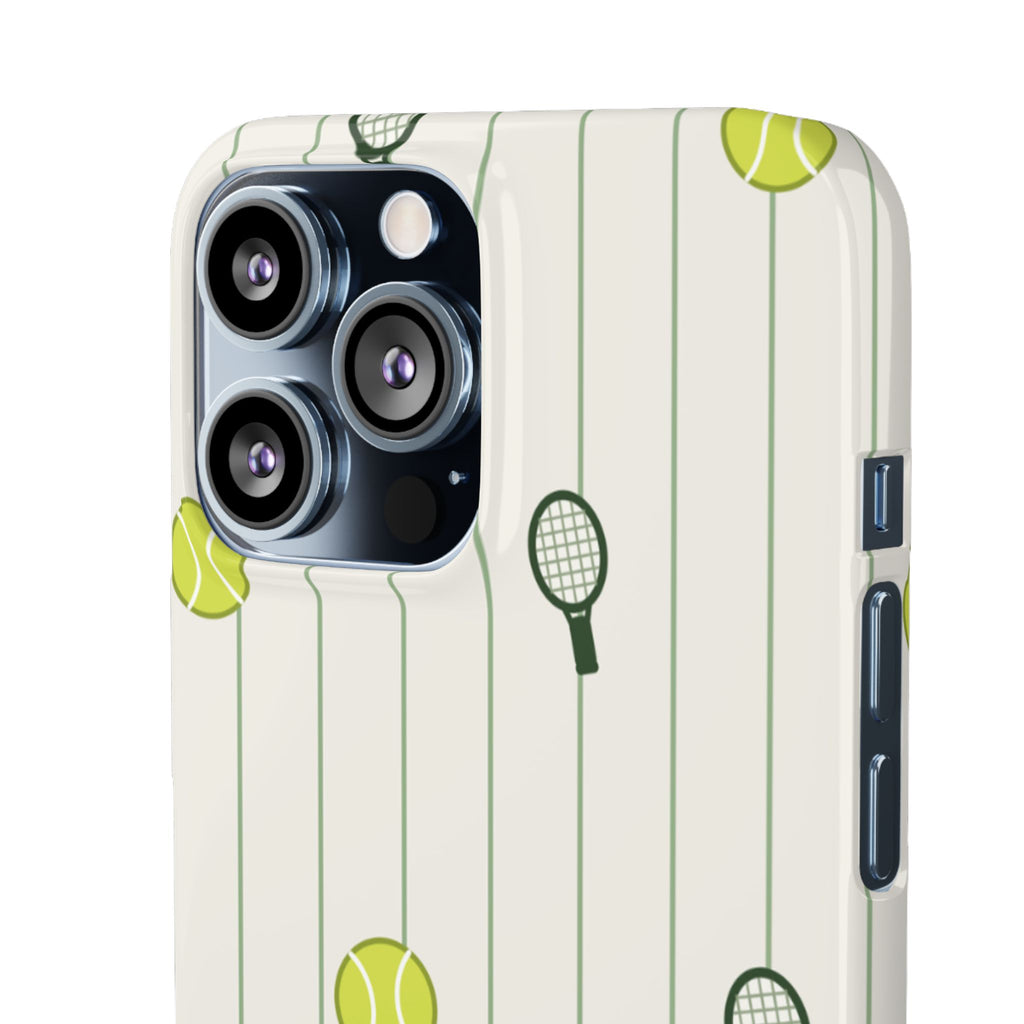 Tennis Pattern Phone Case — Rackets & Tennis Balls Protective Snap Case