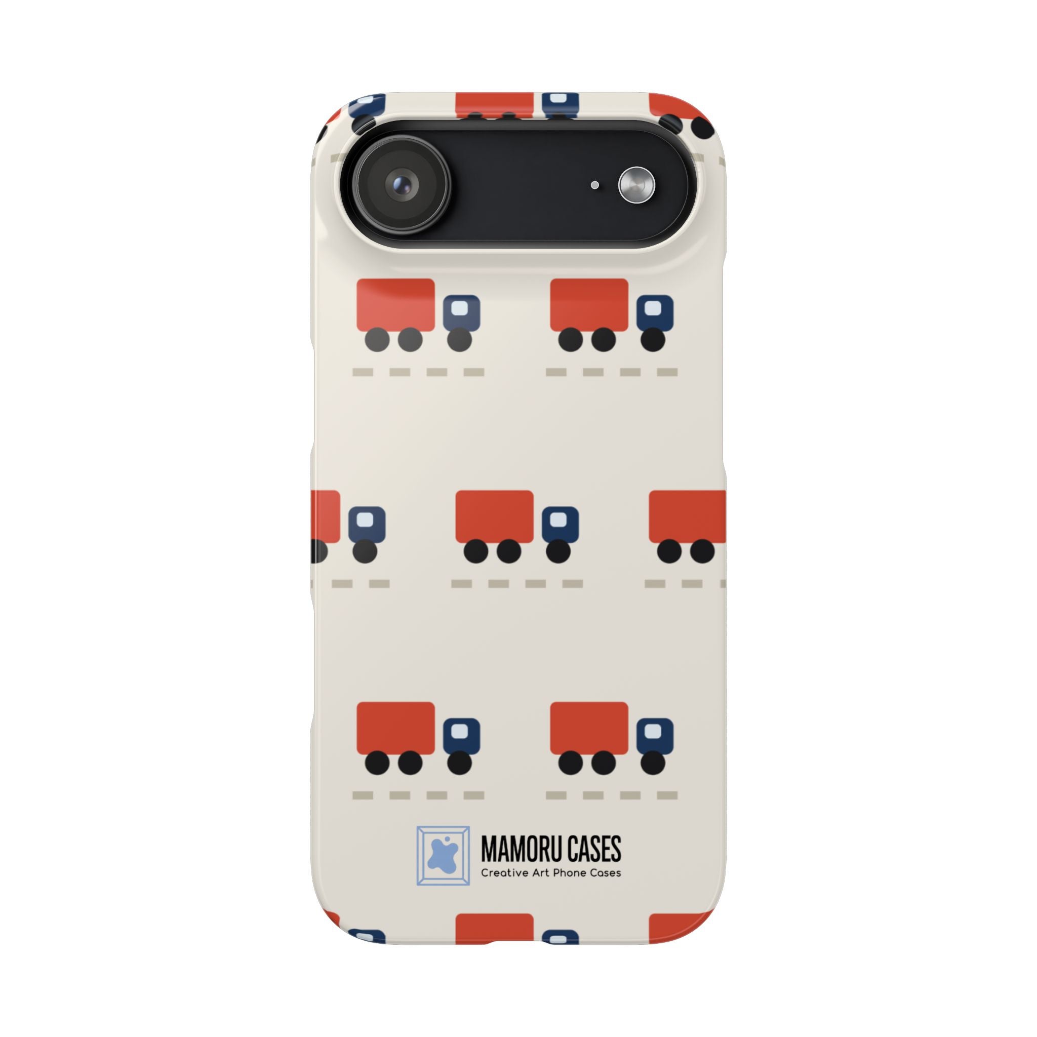 Truck Pattern Phone Case — Cute Red & Blue Delivery Truck iPhone Cover