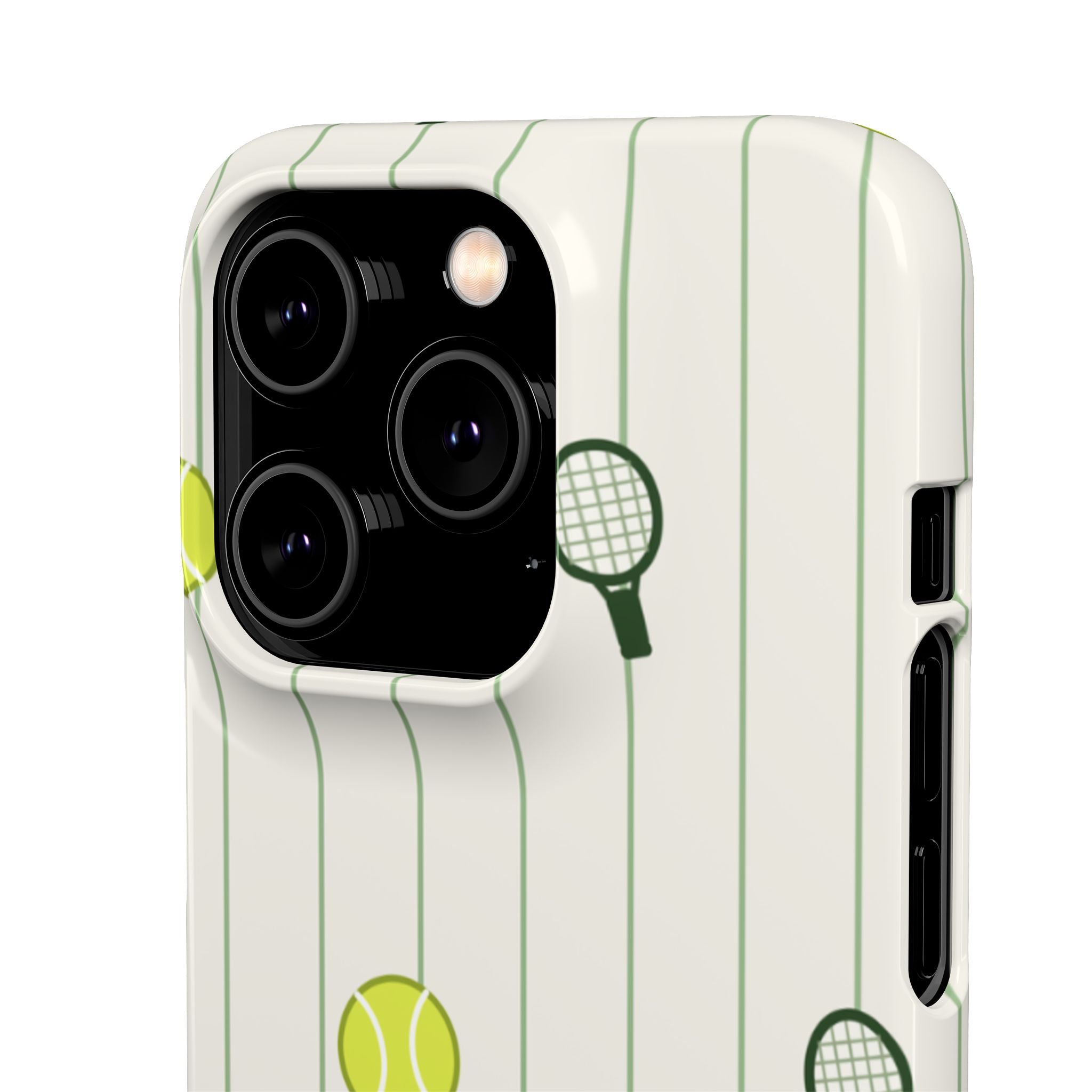 Tennis Pattern Phone Case — Rackets & Tennis Balls Protective Snap Case