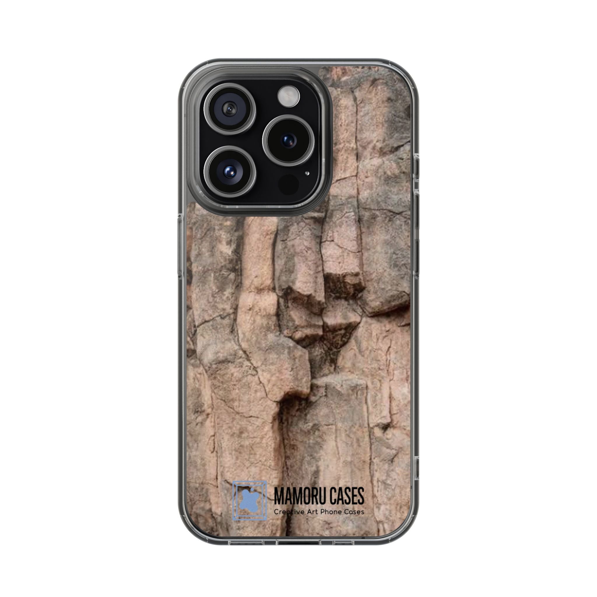 Phone Case — Clear Impact-Resistant Bark Texture Magnetic Cover