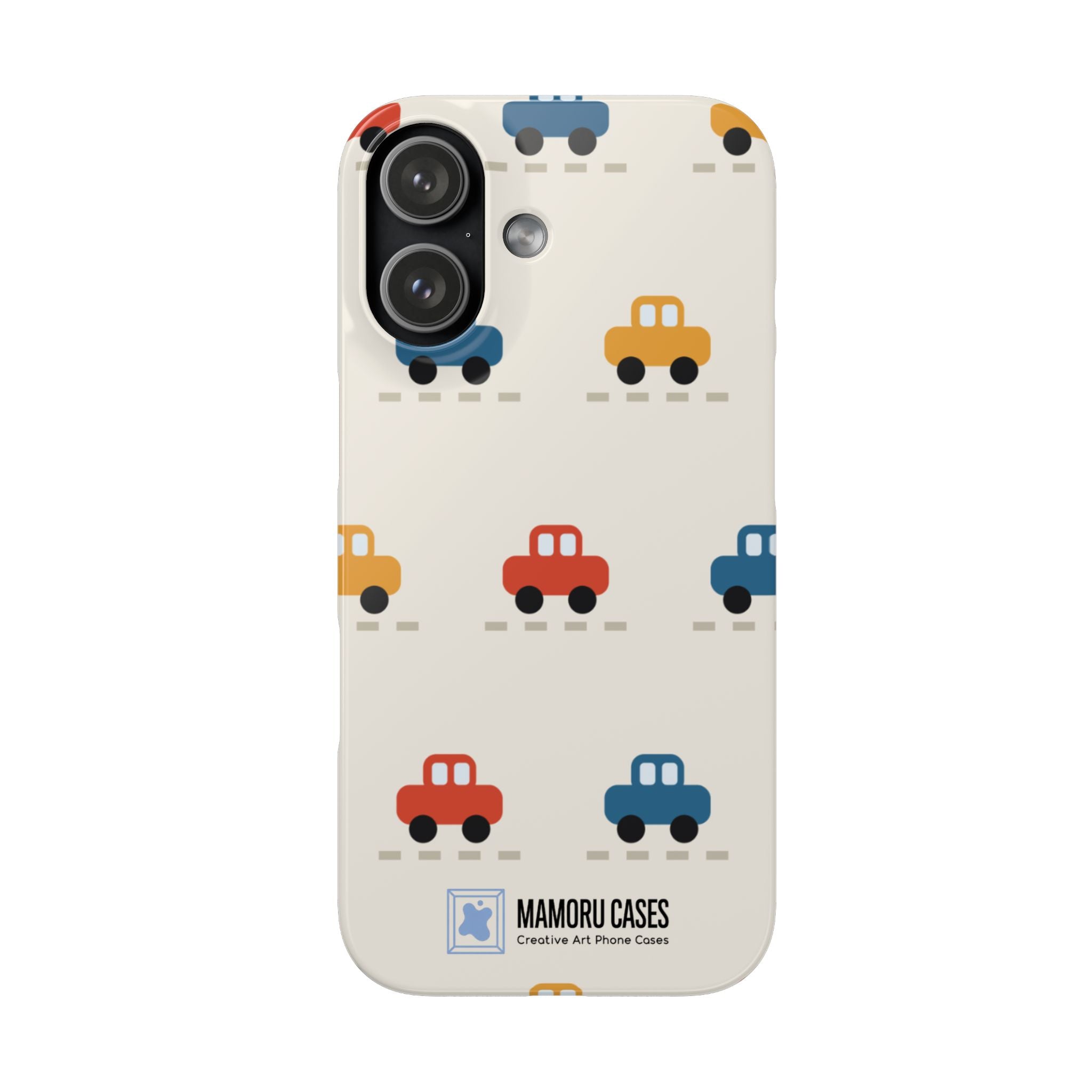 Cute Retro Toy Car Phone Case — Colorful Kids Pattern Snap Case