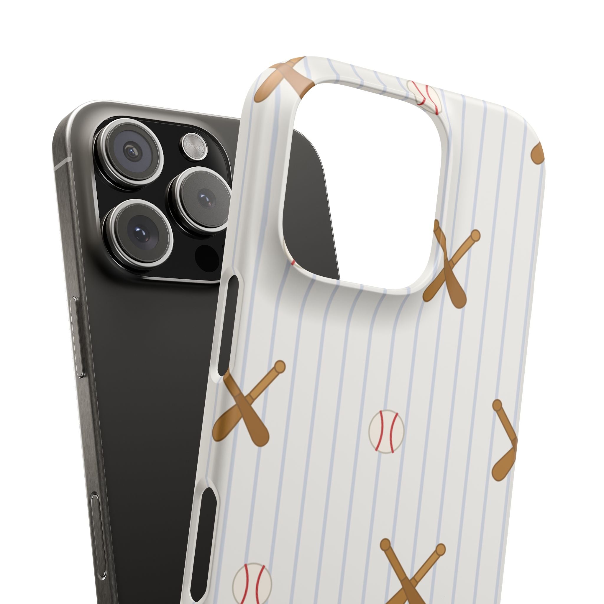 Baseball Pattern Phone Case — Bat & Ball Snap Case