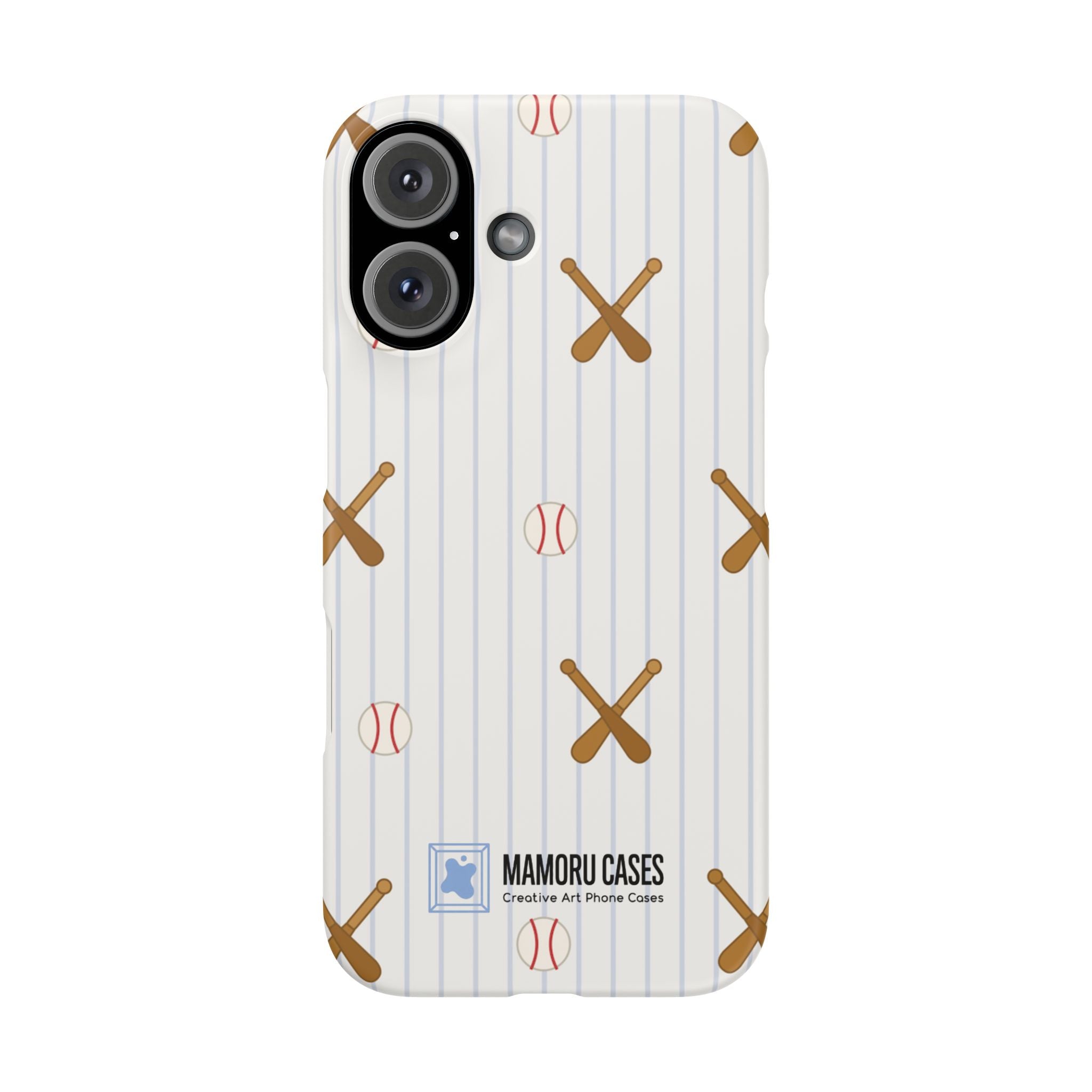 Baseball Pattern Phone Case — Bat & Ball Snap Case