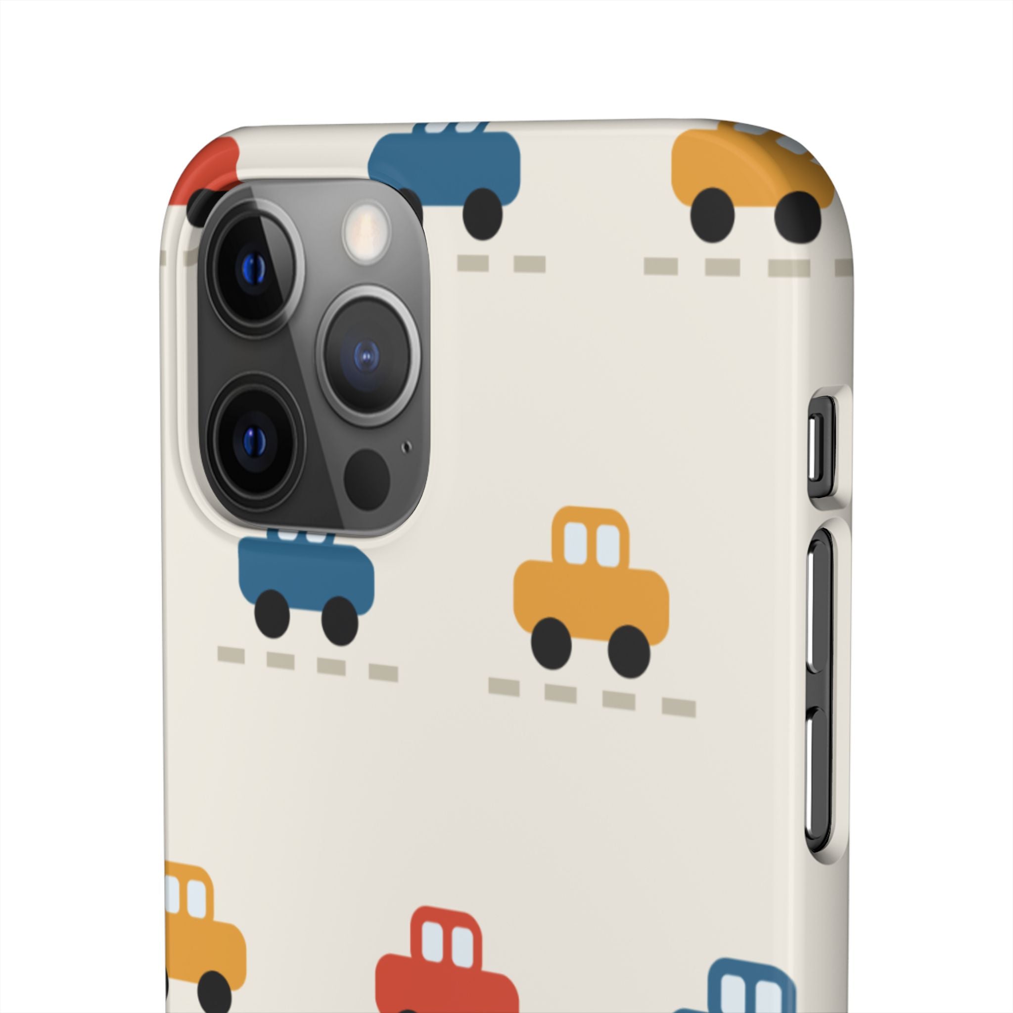 Cute Retro Toy Car Phone Case — Colorful Kids Pattern Snap Case