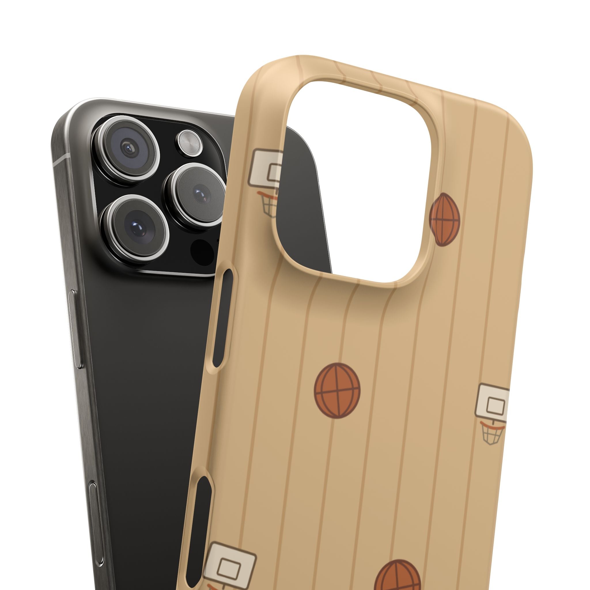 Basketball Court Phone Case — Slim Protective Snap Case with Hoops Pattern