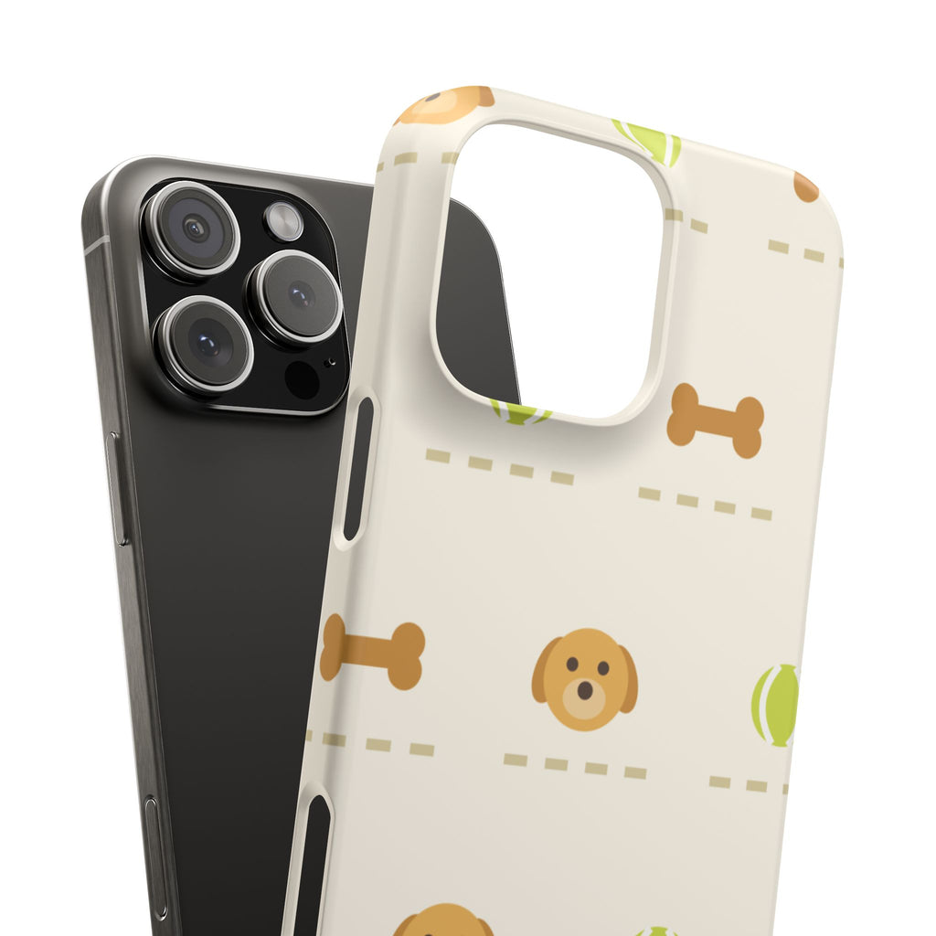 Cute Puppy Pattern Phone Case — Dog, Bone & Tennis Ball Snap Case