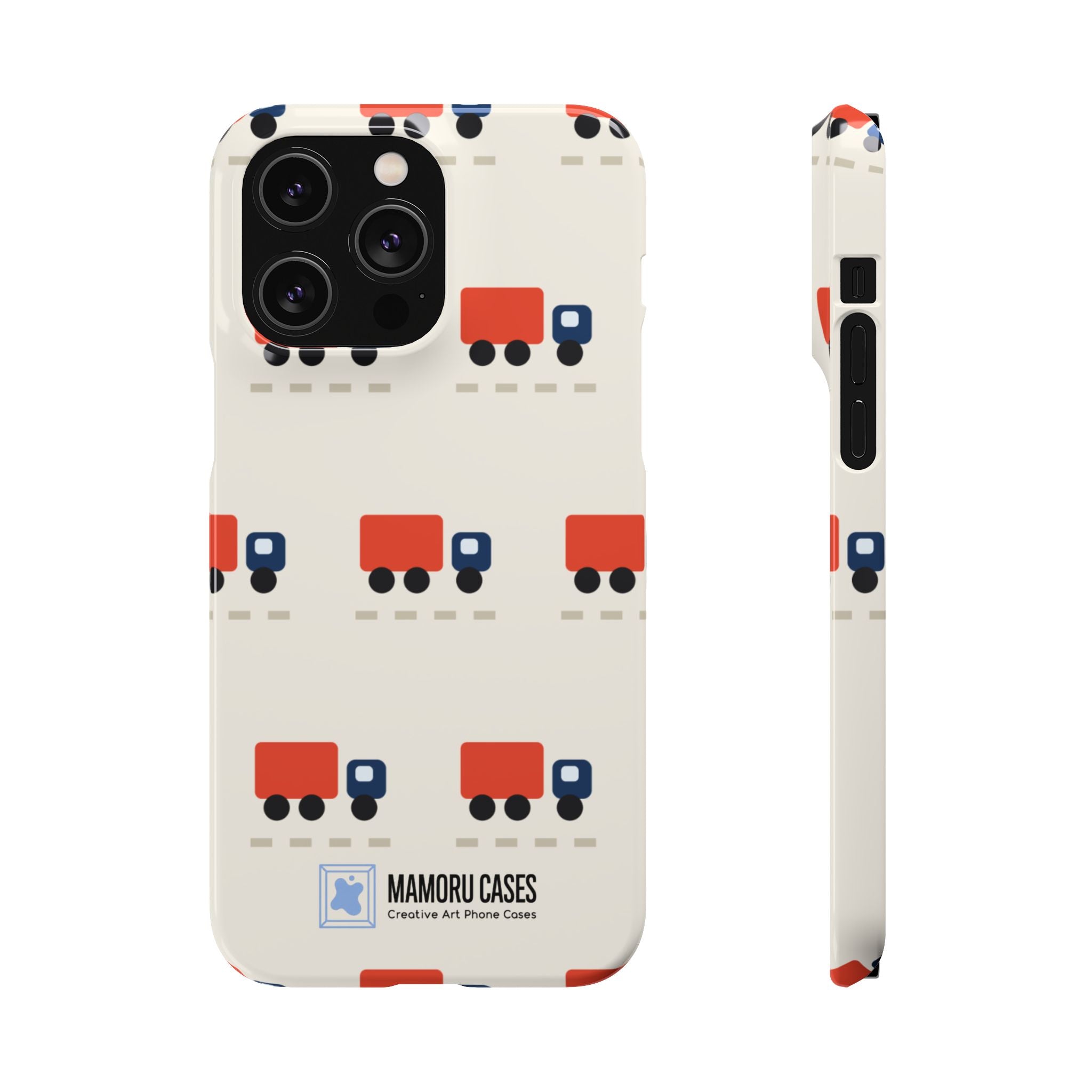 Truck Pattern Phone Case — Cute Red & Blue Delivery Truck iPhone Cover