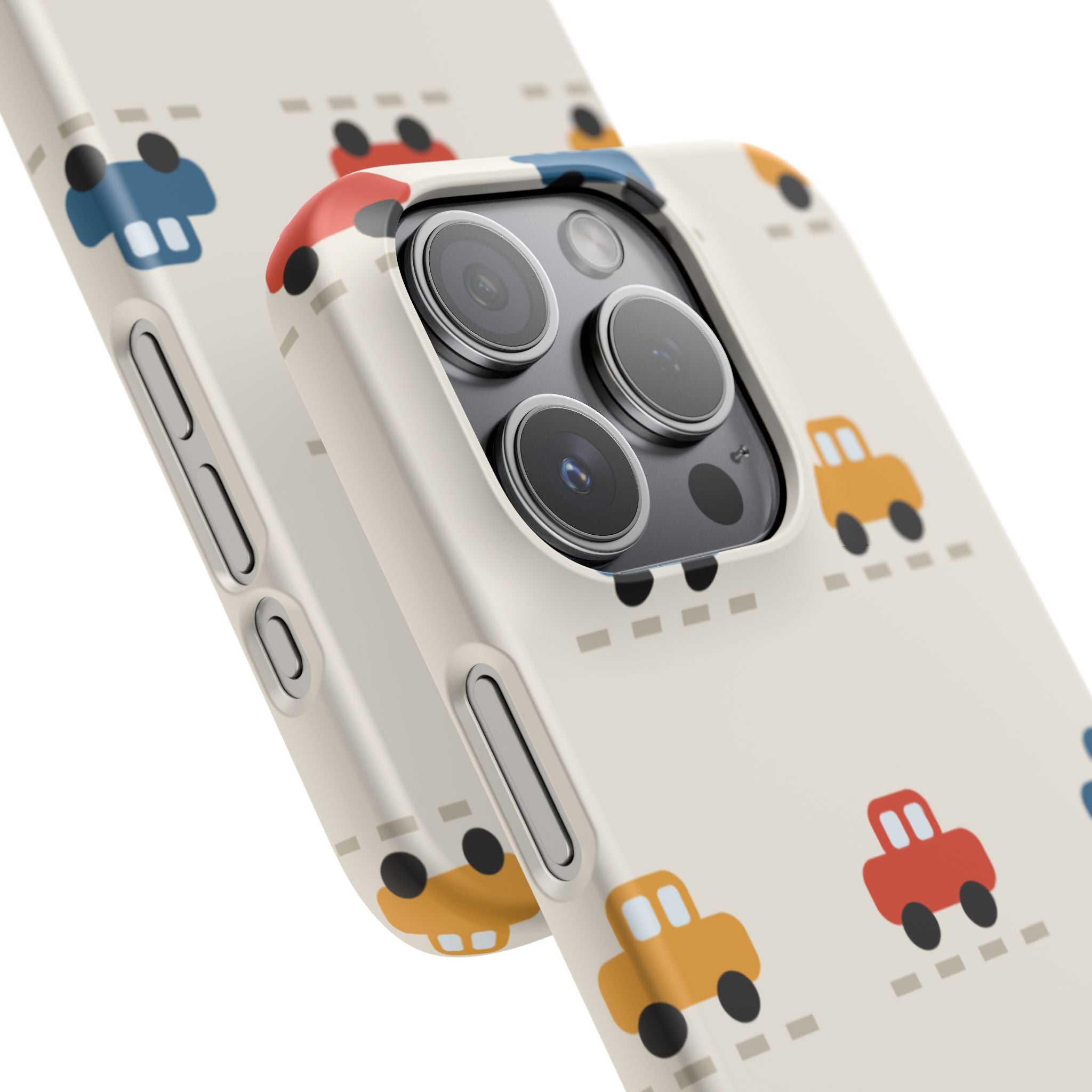 Cute Retro Toy Car Phone Case — Colorful Kids Pattern Snap Case