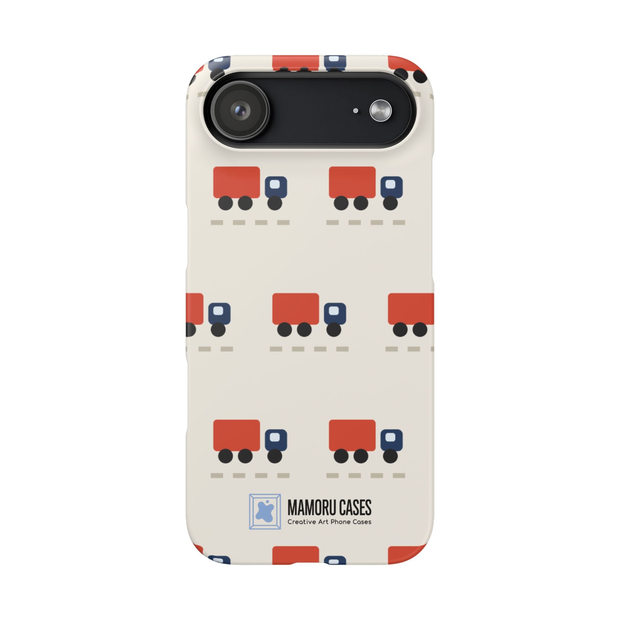 Truck Pattern Phone Case — Cute Red & Blue Delivery Truck iPhone Cover