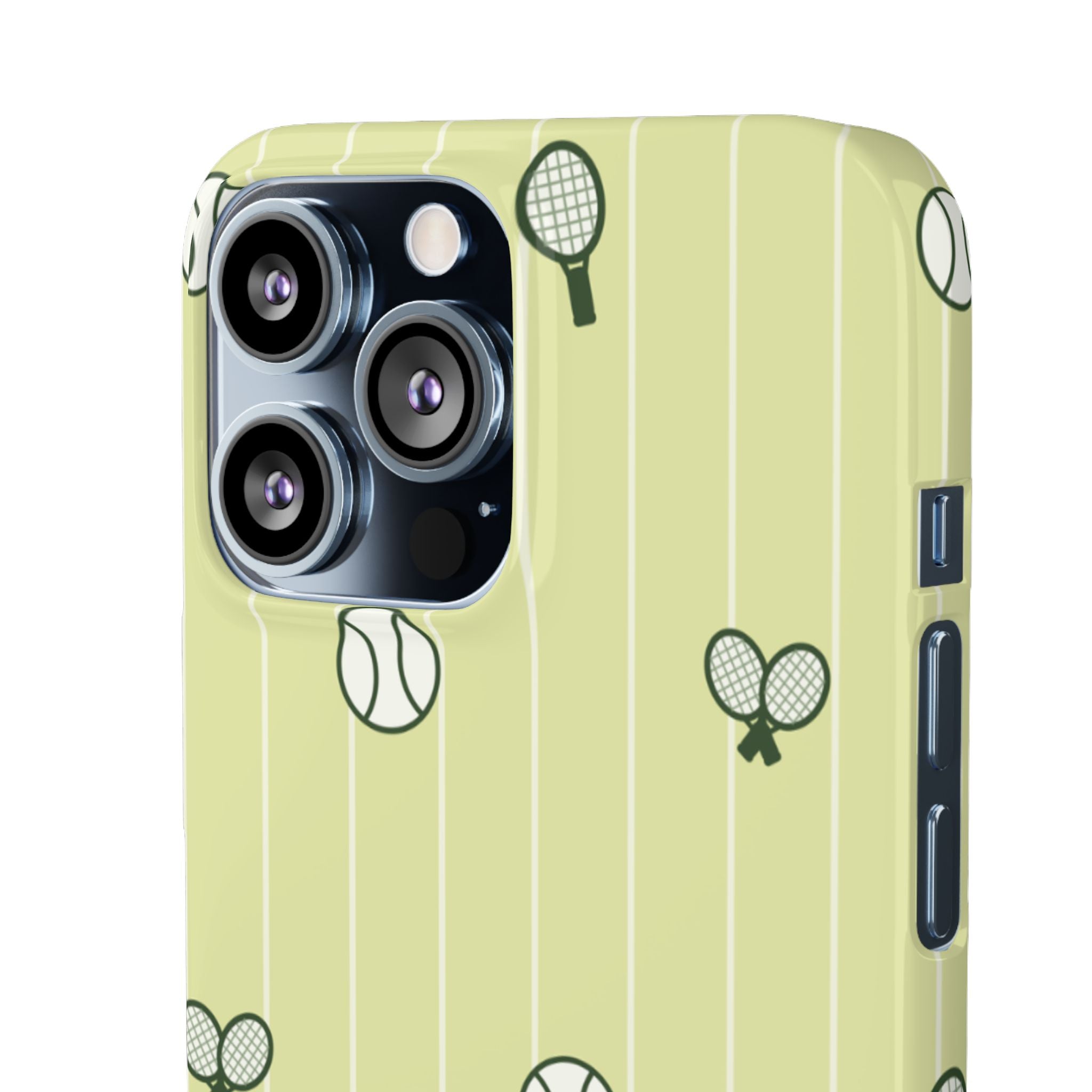 Tennis Pattern Phone Case — Yellow Racket & Ball Snap Case