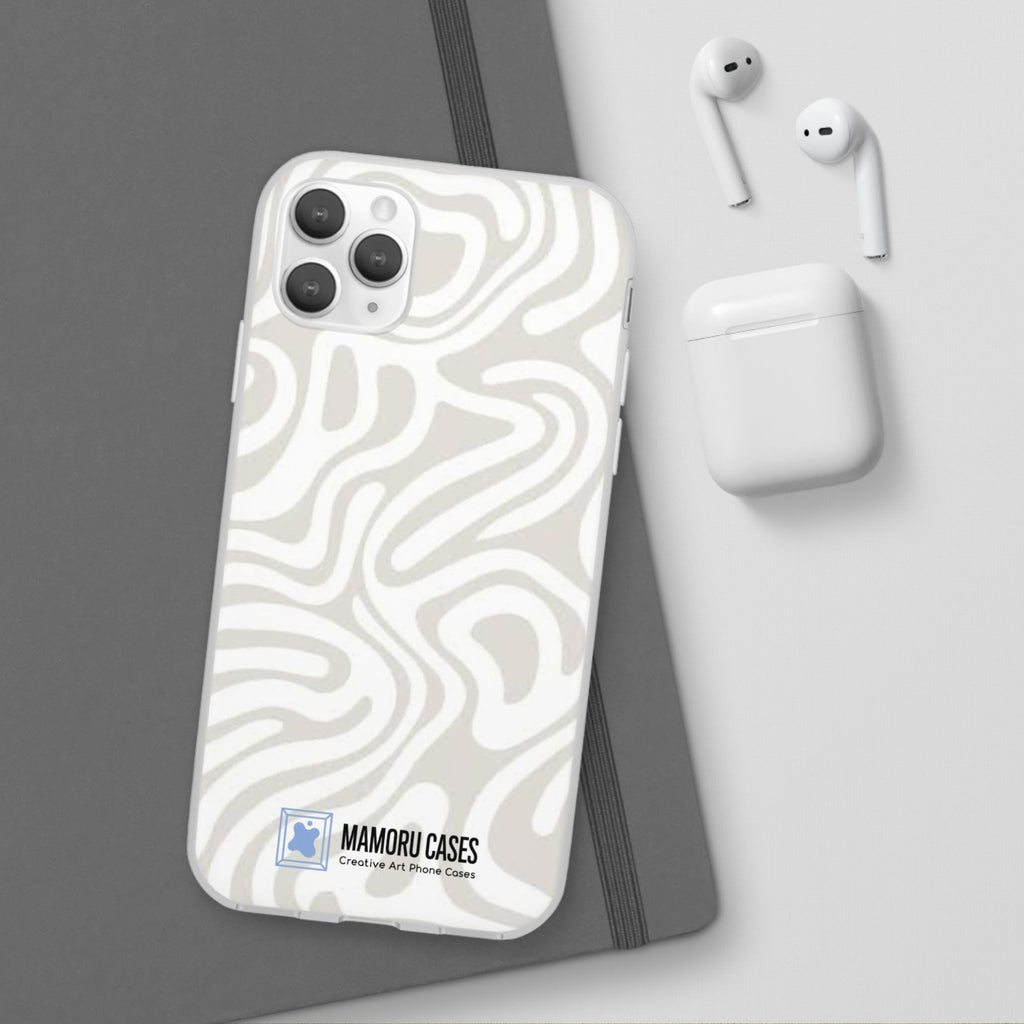Abstract Neutral Swirl Phone Case — Flexible Protective Cover