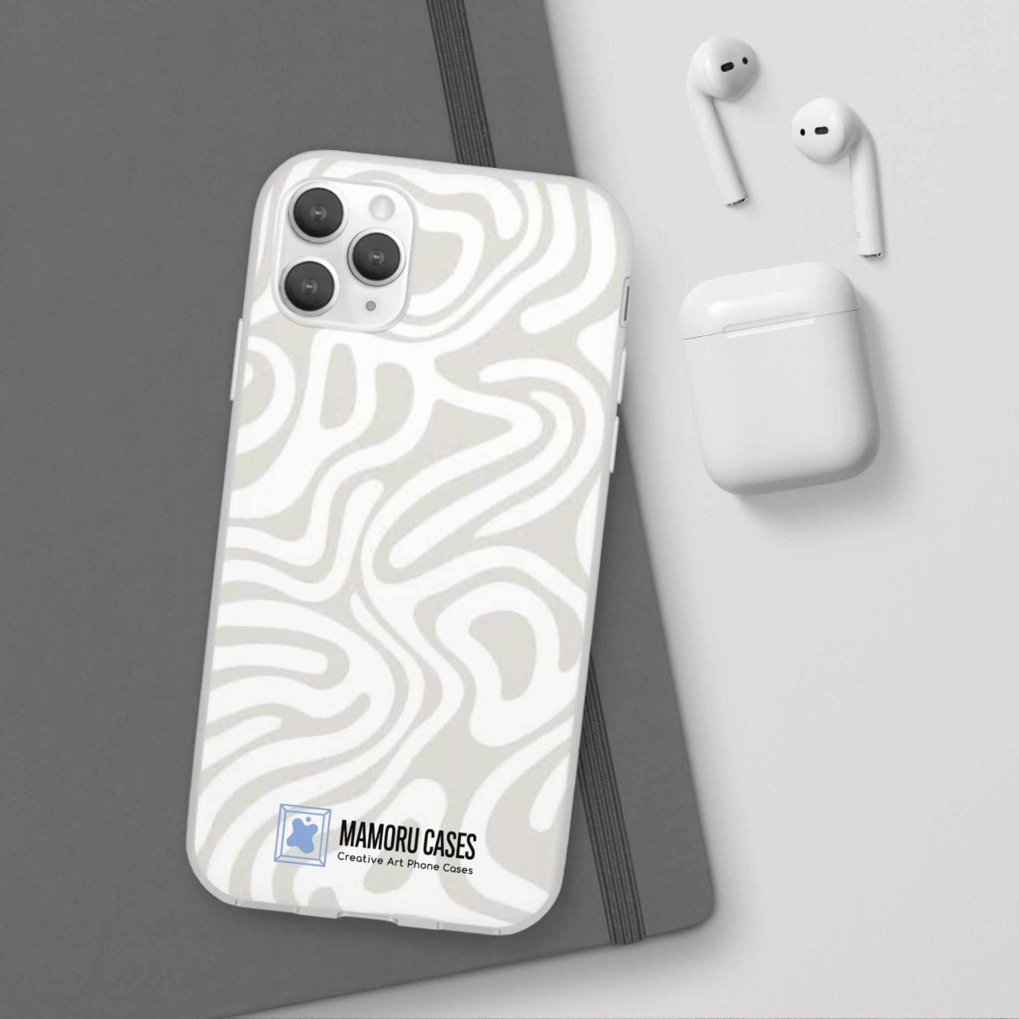 Abstract Neutral Swirl Phone Case — Flexible Protective Cover