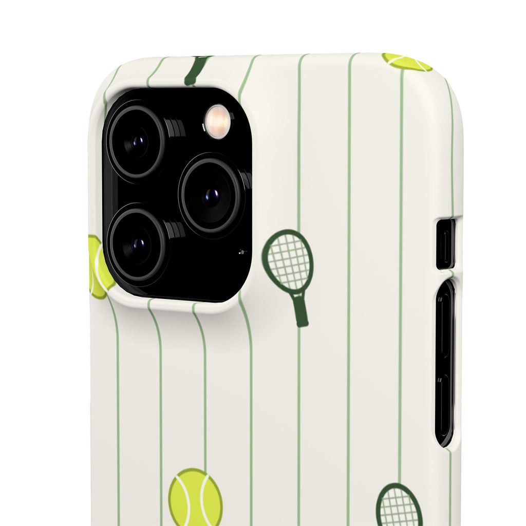 Tennis Pattern Phone Case — Rackets & Tennis Balls Protective Snap Case