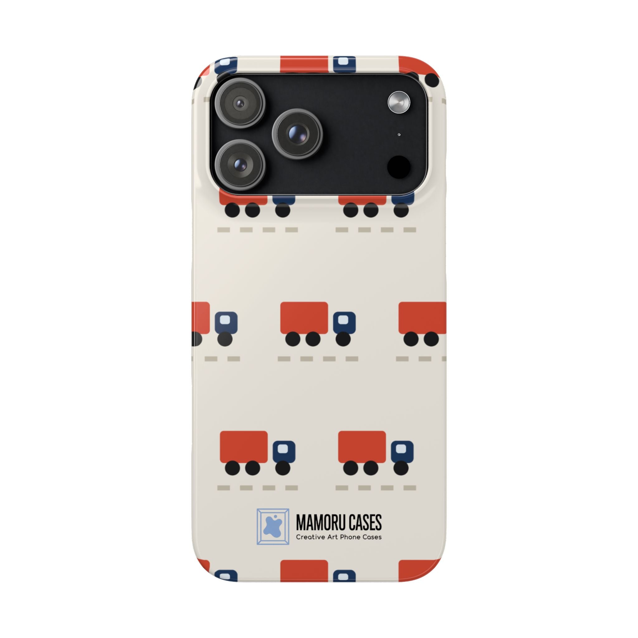 Truck Pattern Phone Case — Cute Red & Blue Delivery Truck iPhone Cover
