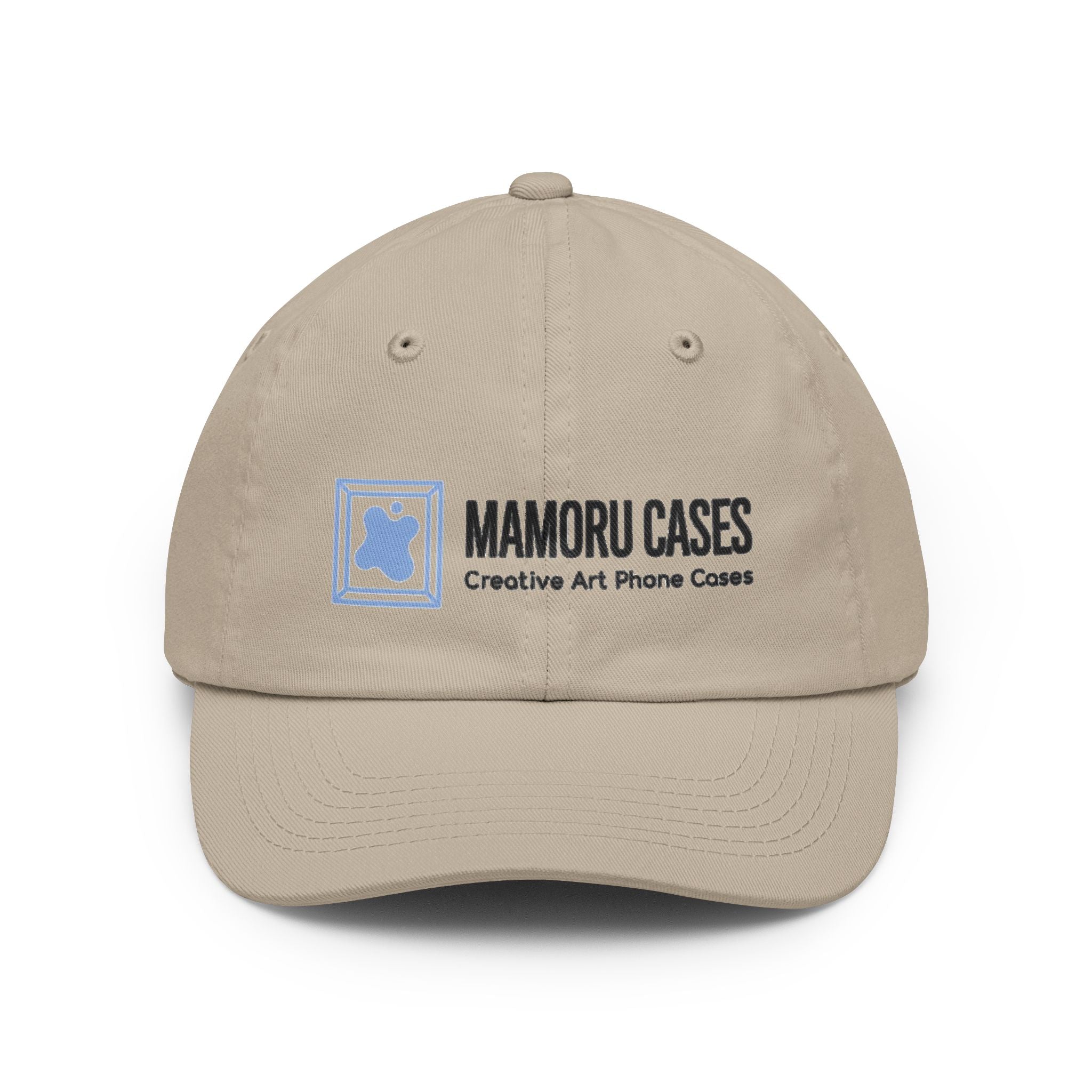 Mamoru Cases Logo Dad Hat — White Embroidered Baseball Cap