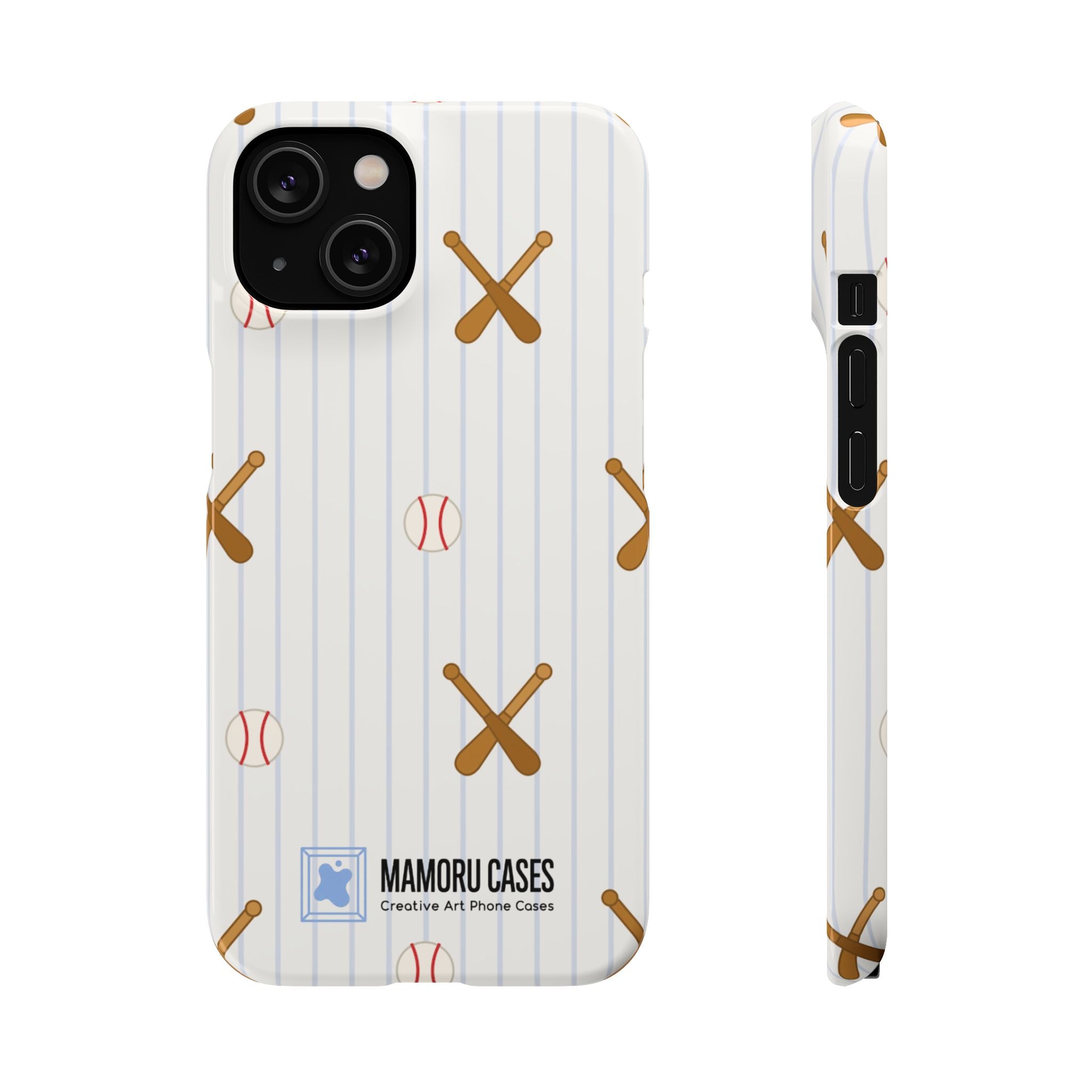 Baseball Pattern Phone Case — Bat & Ball Snap Case
