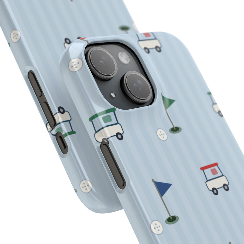 Golf Cart Pattern Phone Case – Cute Blue Golf Course Snap Case