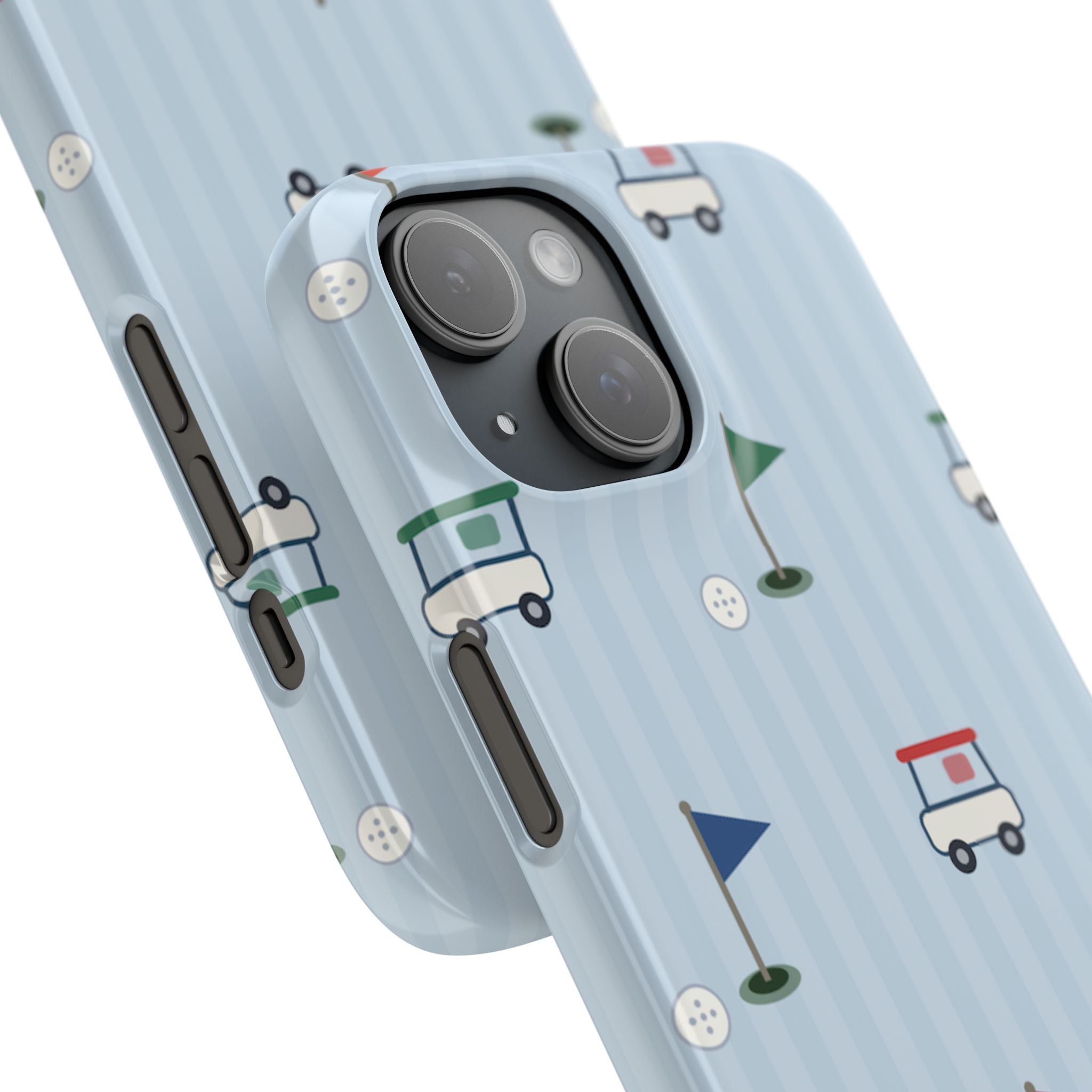 Golf Cart Pattern Phone Case – Cute Blue Golf Course Snap Case