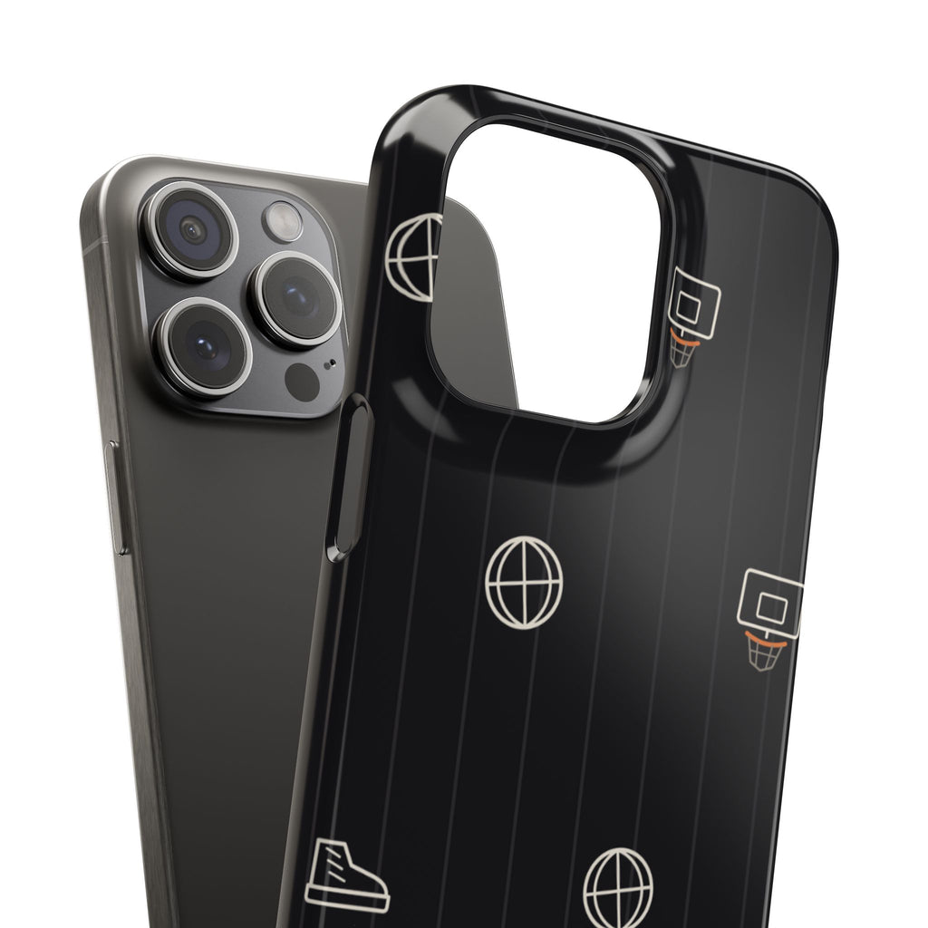 Snap Case — Black Minimalist Basketball & Street Icons Phone Case