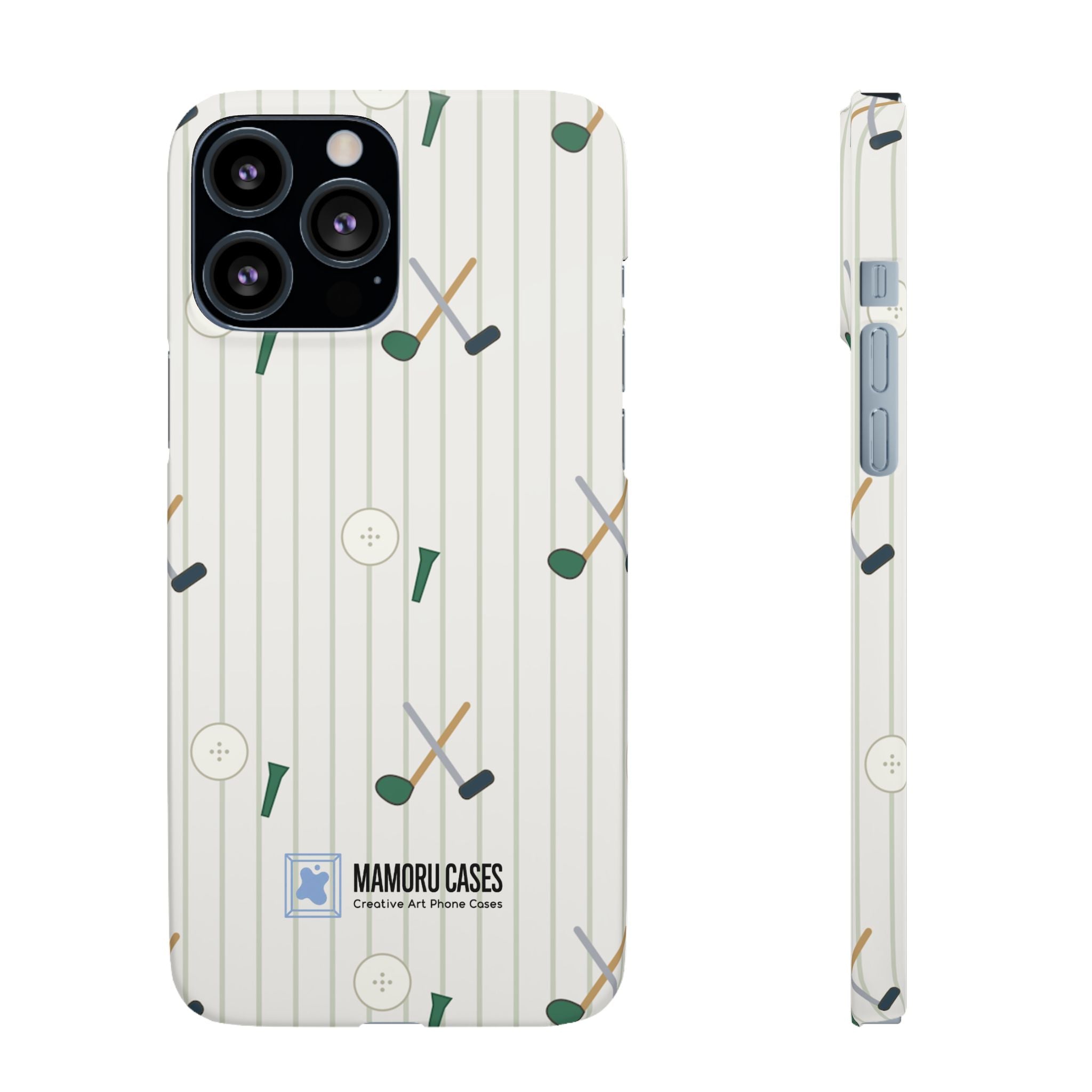 Mamoru Cases | Golf Pattern Snap Phone Case Tee & Mallet Design