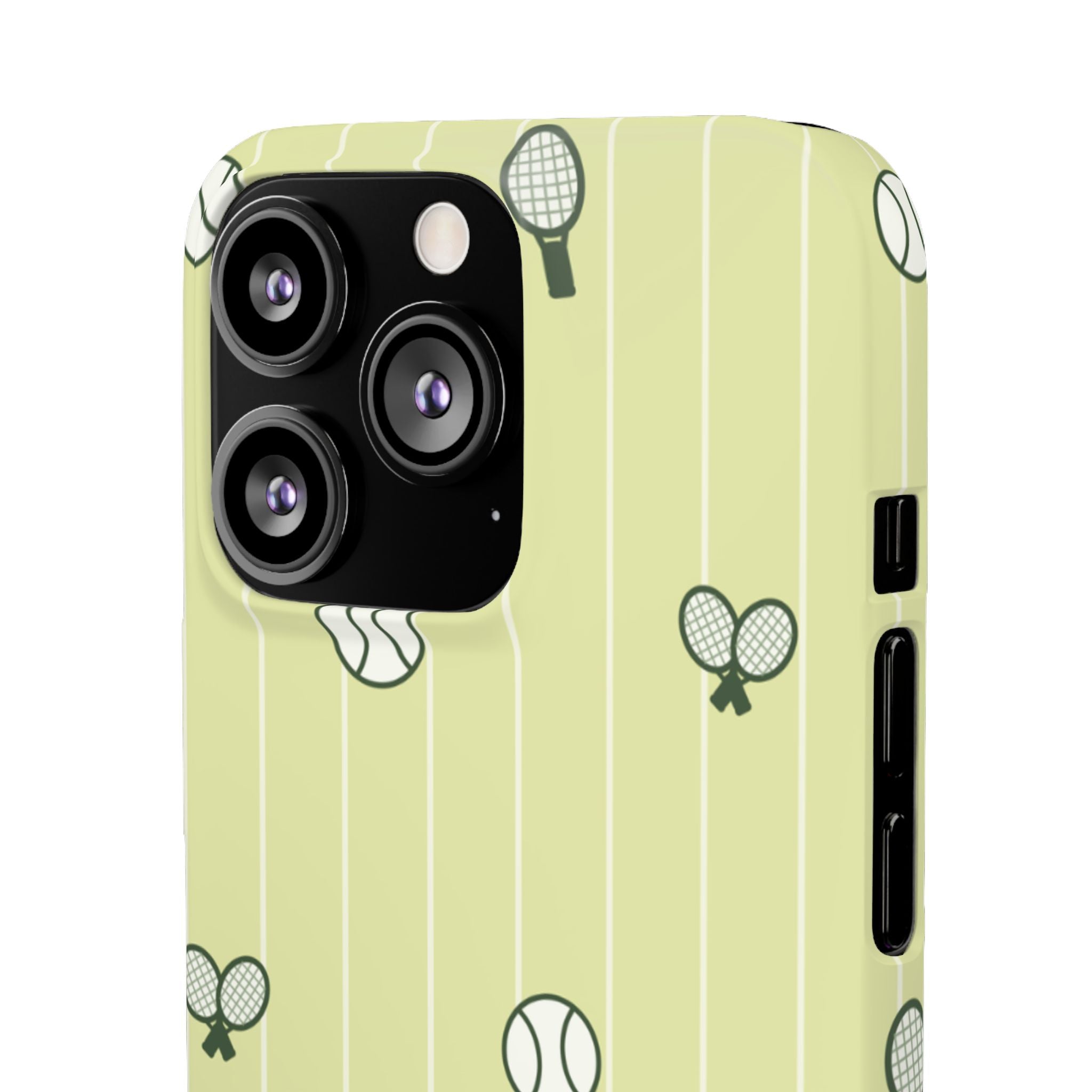 Tennis Pattern Phone Case — Yellow Racket & Ball Snap Case