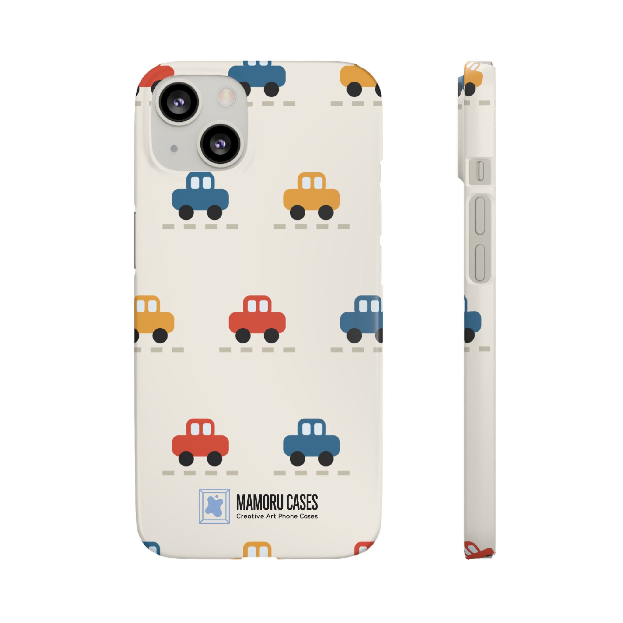 Cute Retro Toy Car Phone Case — Colorful Kids Pattern Snap Case