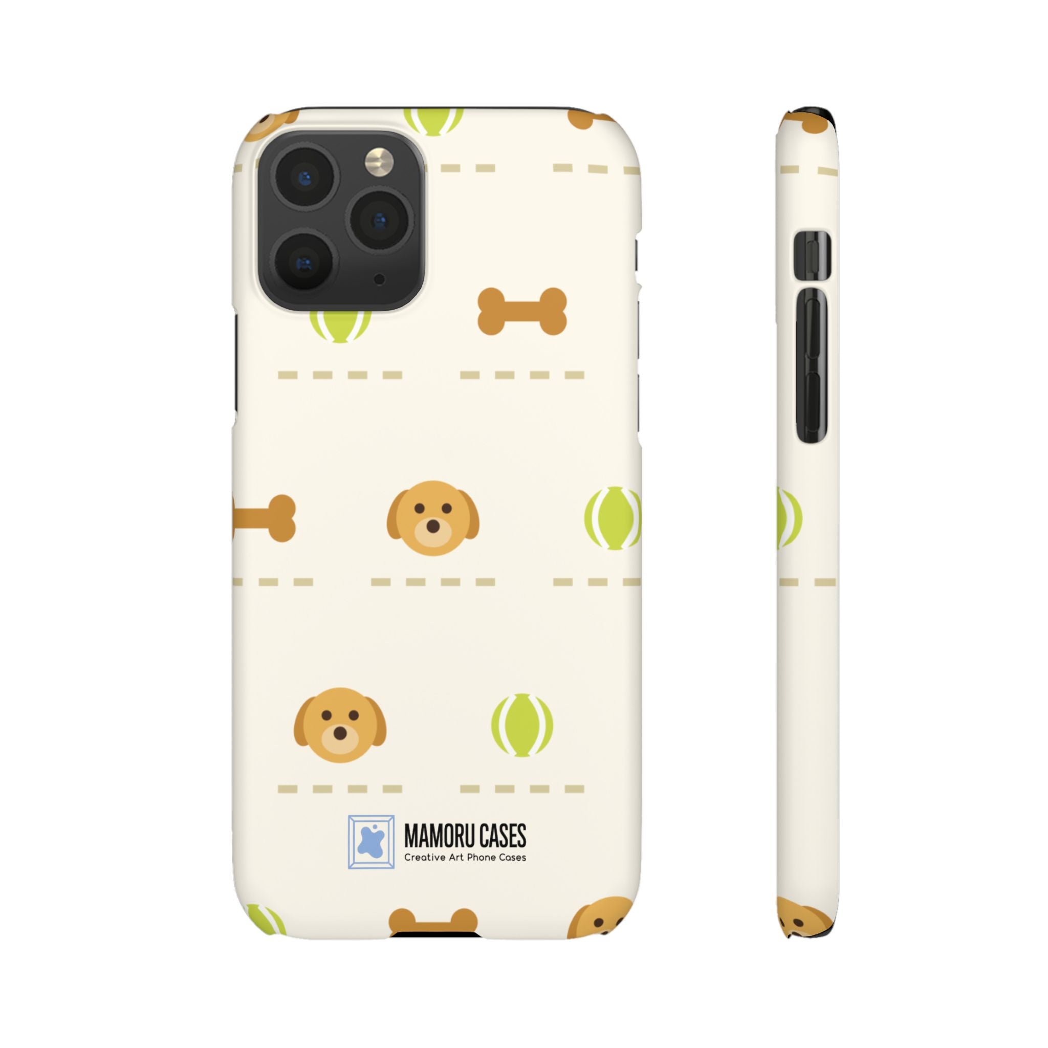 Cute Puppy Pattern Phone Case — Dog, Bone & Tennis Ball Snap Case