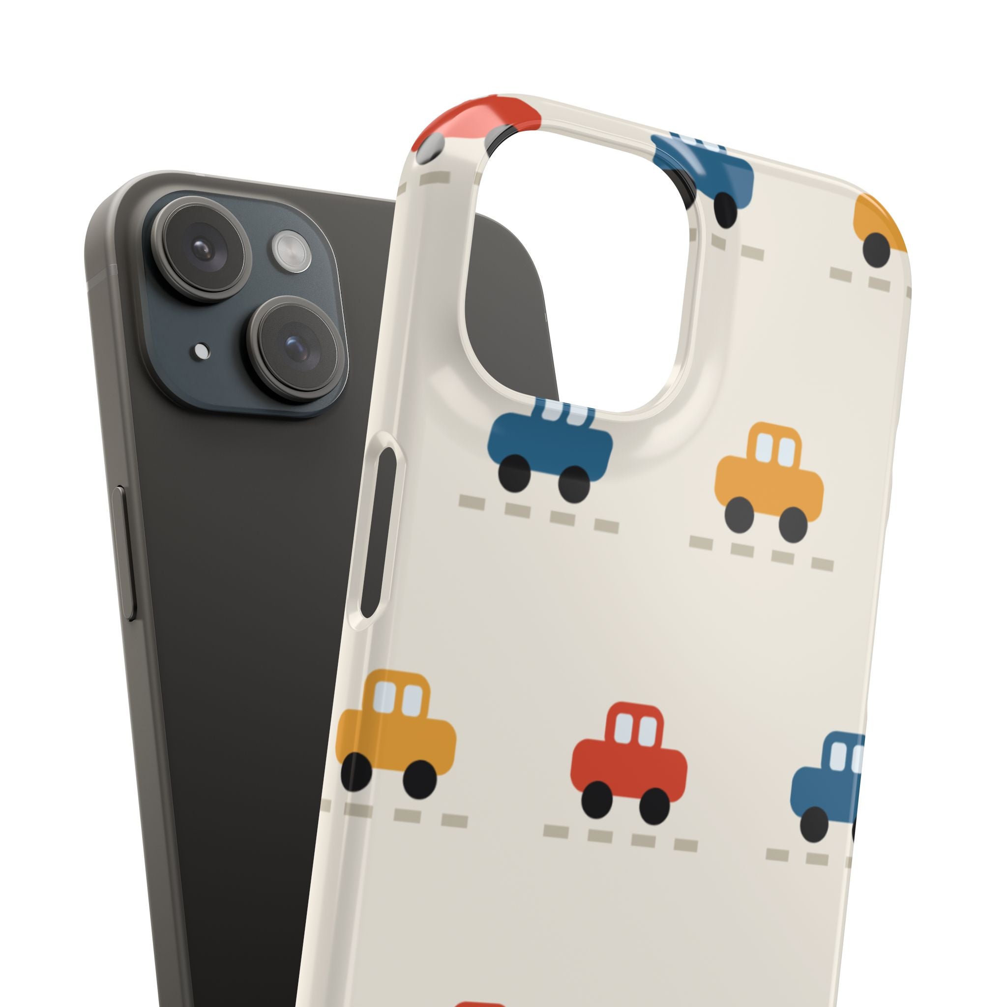 Cute Retro Toy Car Phone Case — Colorful Kids Pattern Snap Case